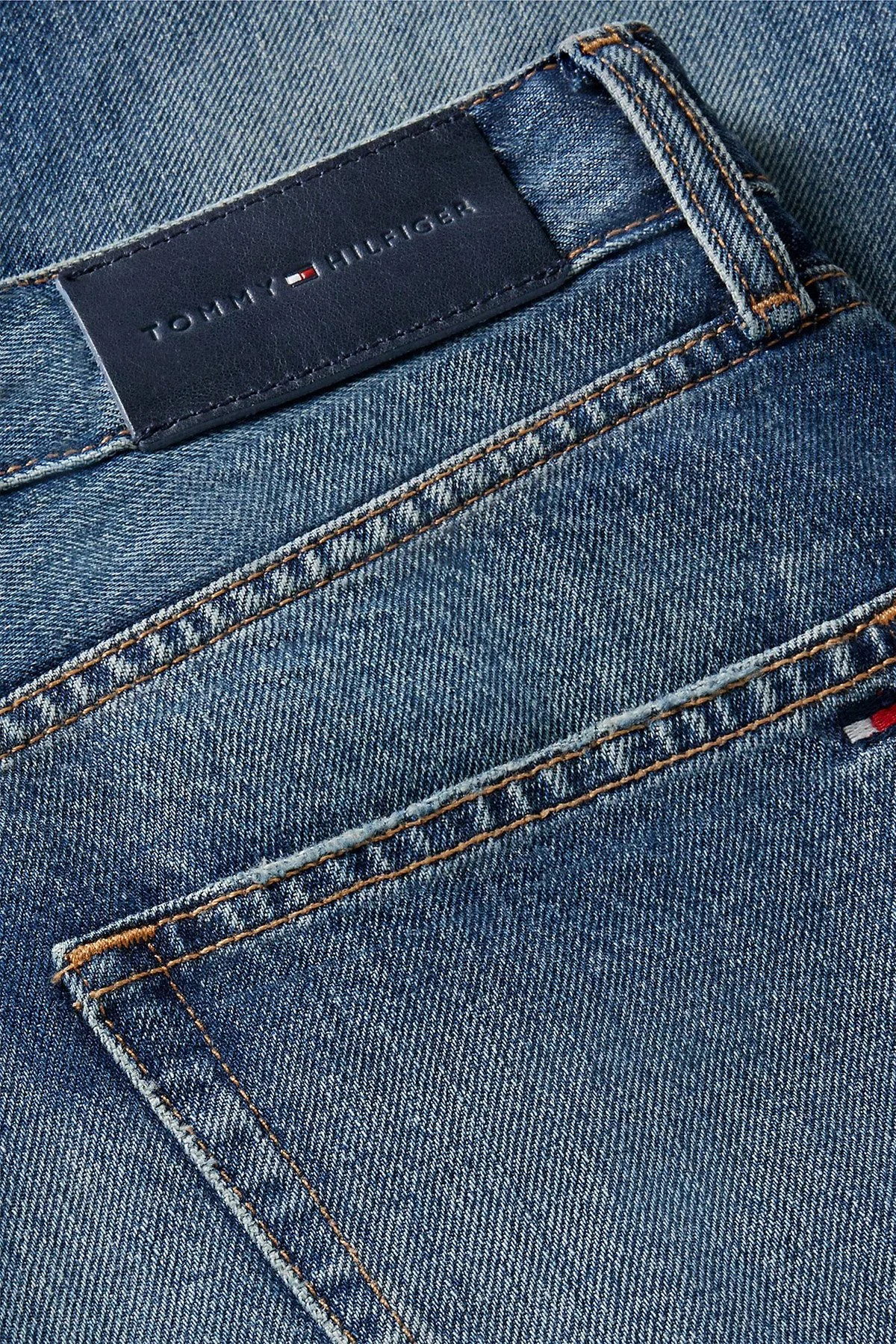 Tommy Hilfiger Pamuklu Loose Fit Düz Paça Jeans Kadın Kot Pantolon WW0WW50963 1A9 Mavi - 6