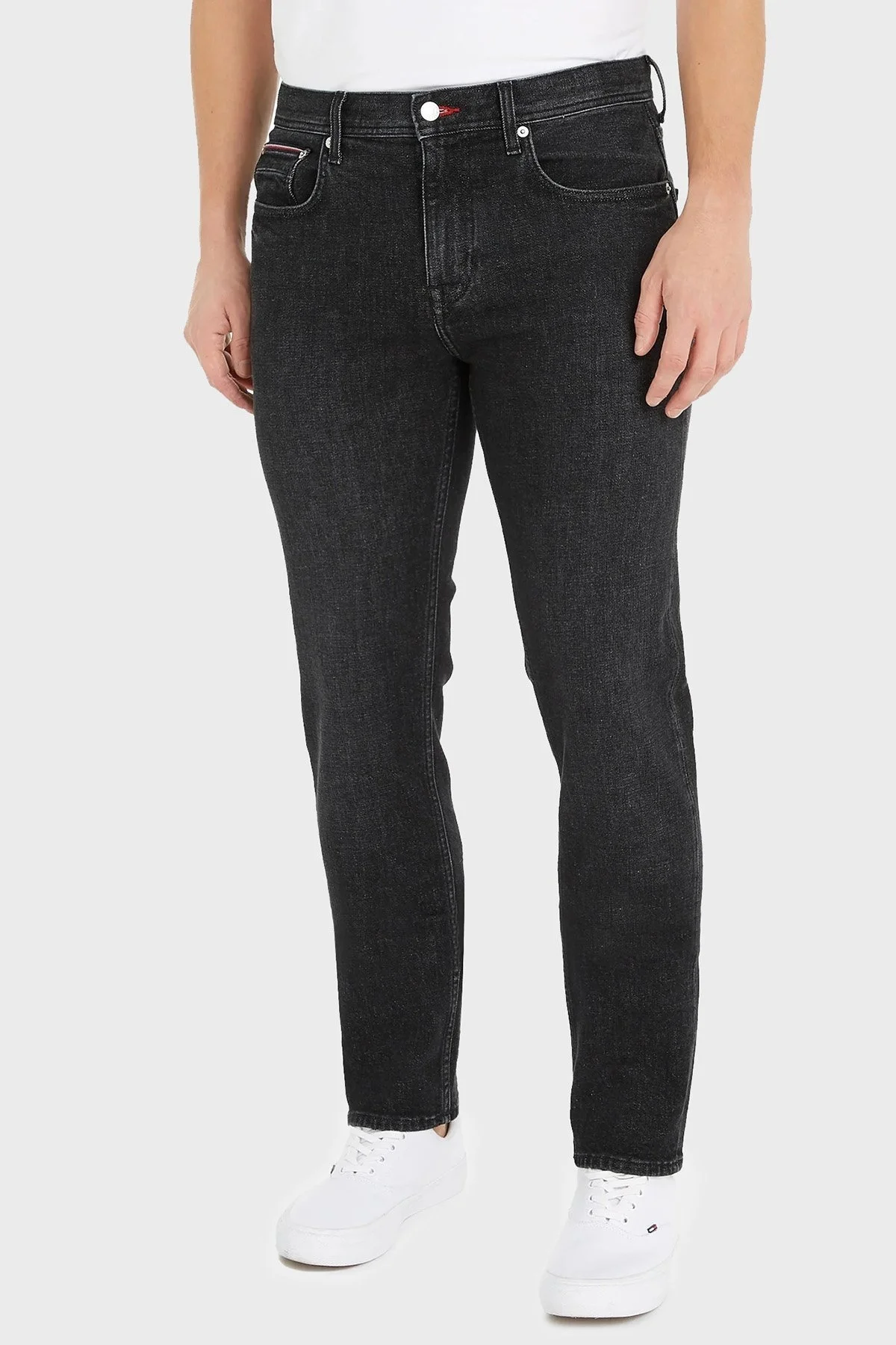 Tommy Hilfiger Pamuklu Normal Bel Slim Fit Düz Paça Jeans Erkek Kot Pantolon MW0MW33343 1B2 SİYAH - 1