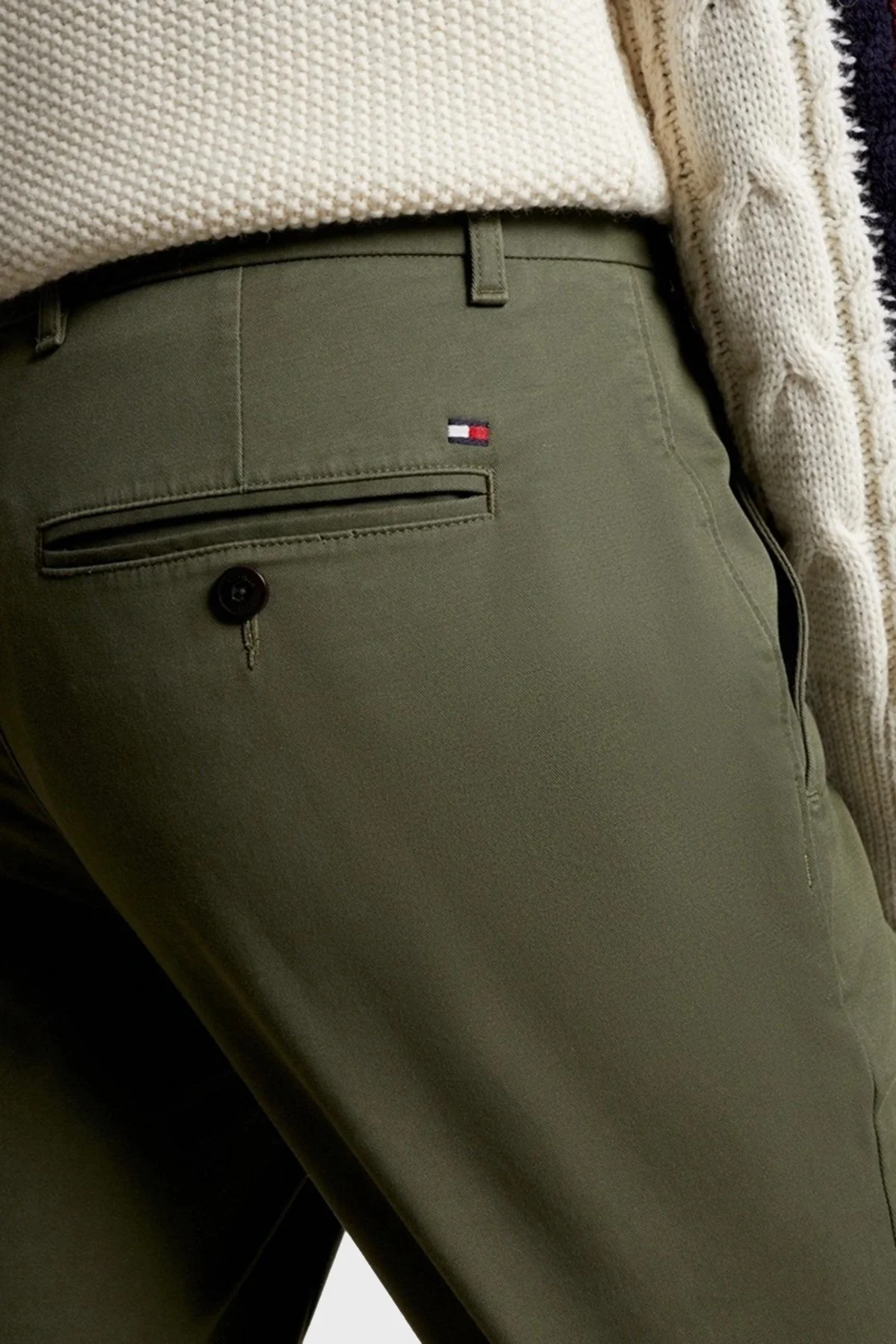 Tommy Hilfiger Pamuklu Normal Bel Slim Fit Erkek Pantolon MW0MW26619 RBN KOYU HAKİ - 4