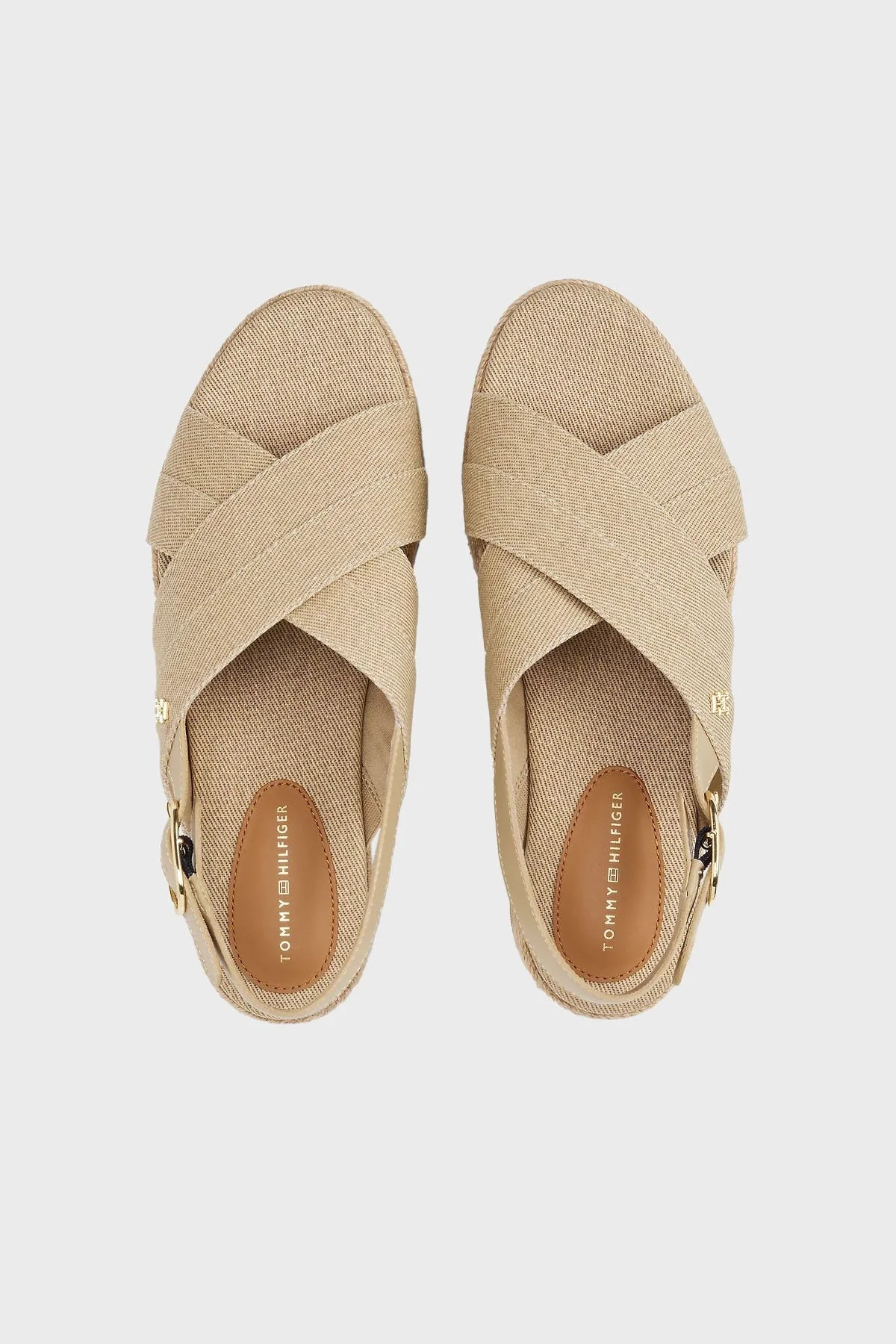Tommy Hilfiger Pamuklu Platform Espadril Bayan Sandalet FW0FW08669 ACC BEJ - 12