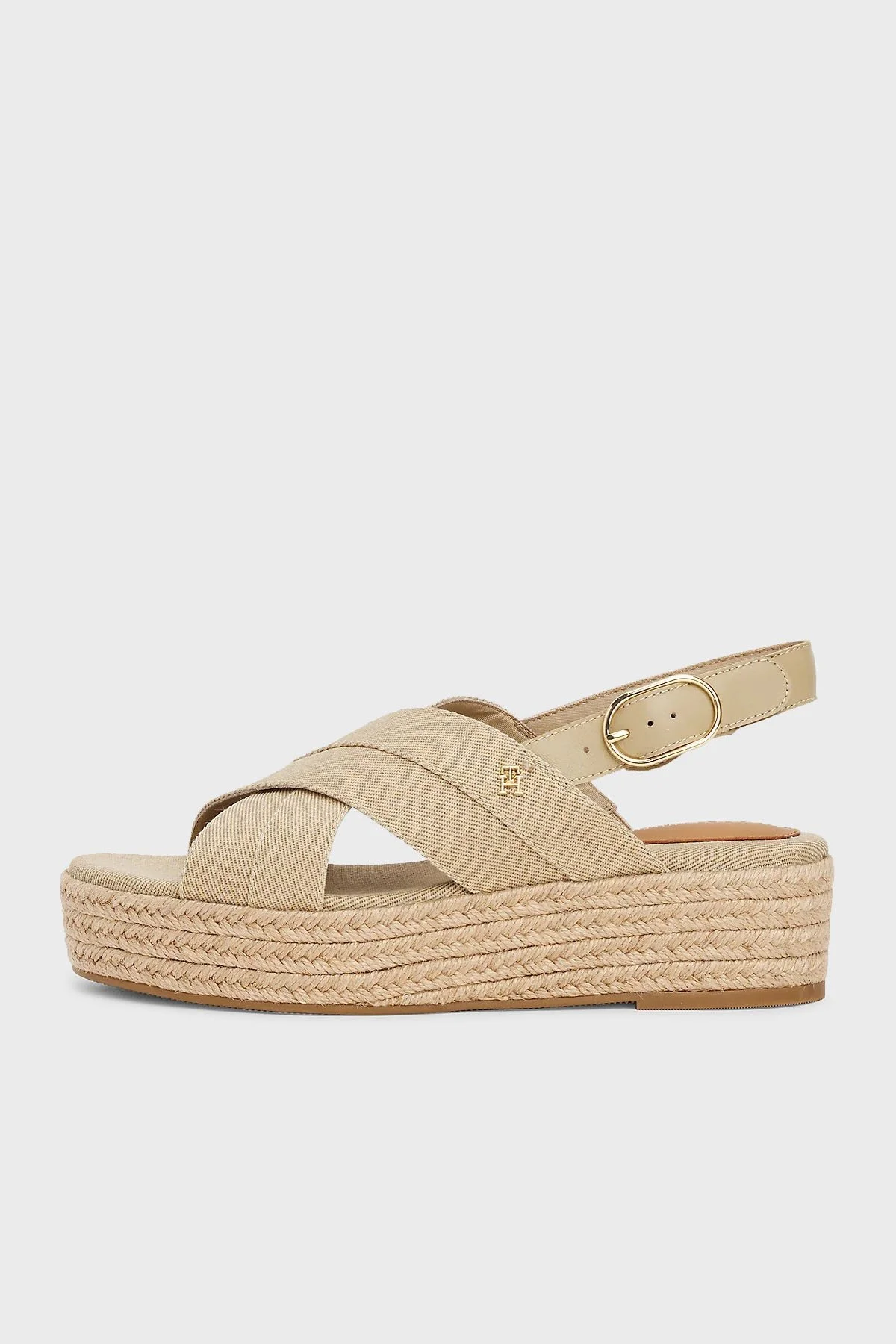 Tommy Hilfiger Pamuklu Platform Espadril Kadın Sandalet FW0FW08669 ACC BEJ - 3
