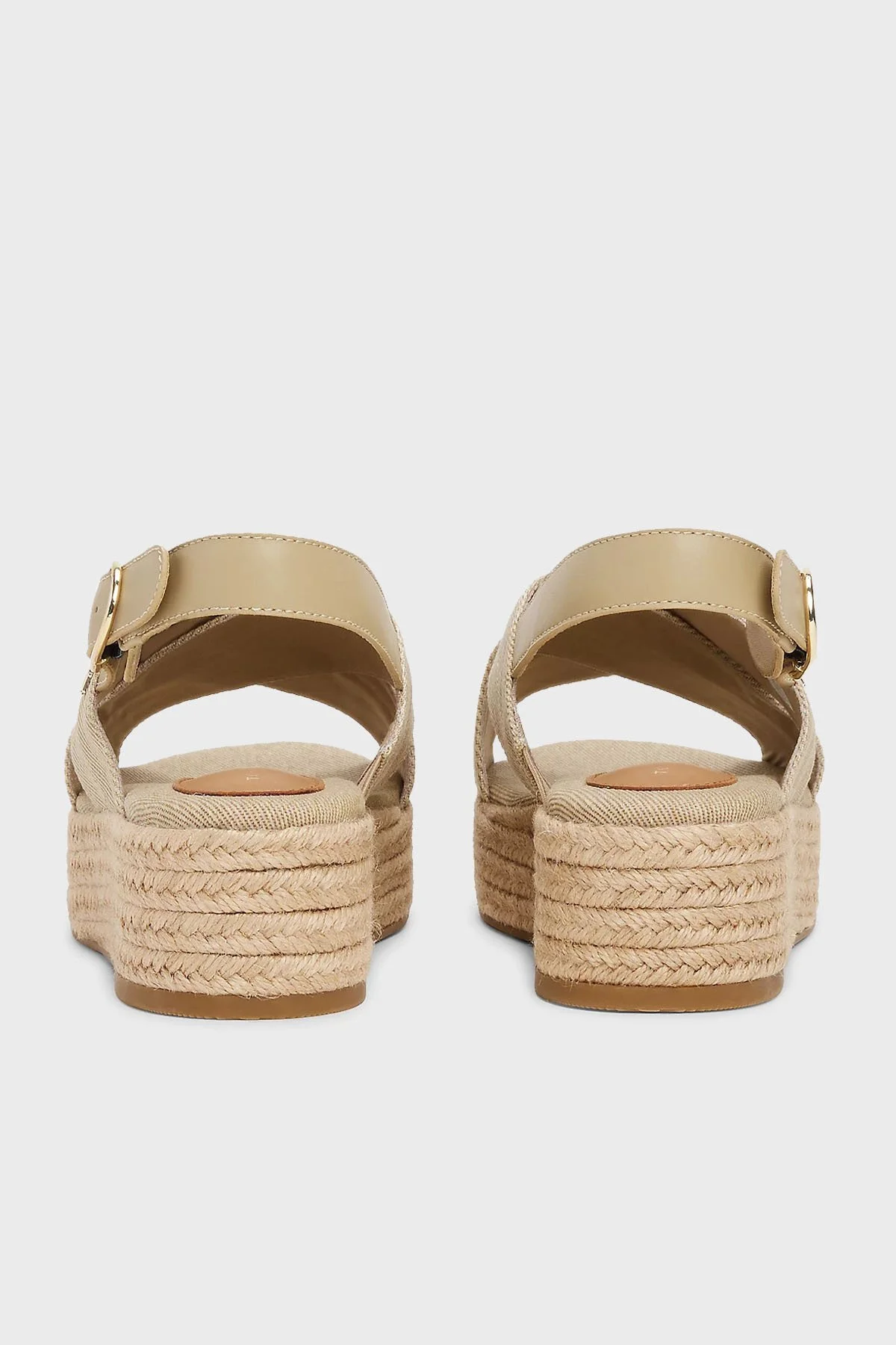Tommy Hilfiger Pamuklu Platform Espadril Kadın Sandalet FW0FW08669 ACC BEJ - 6