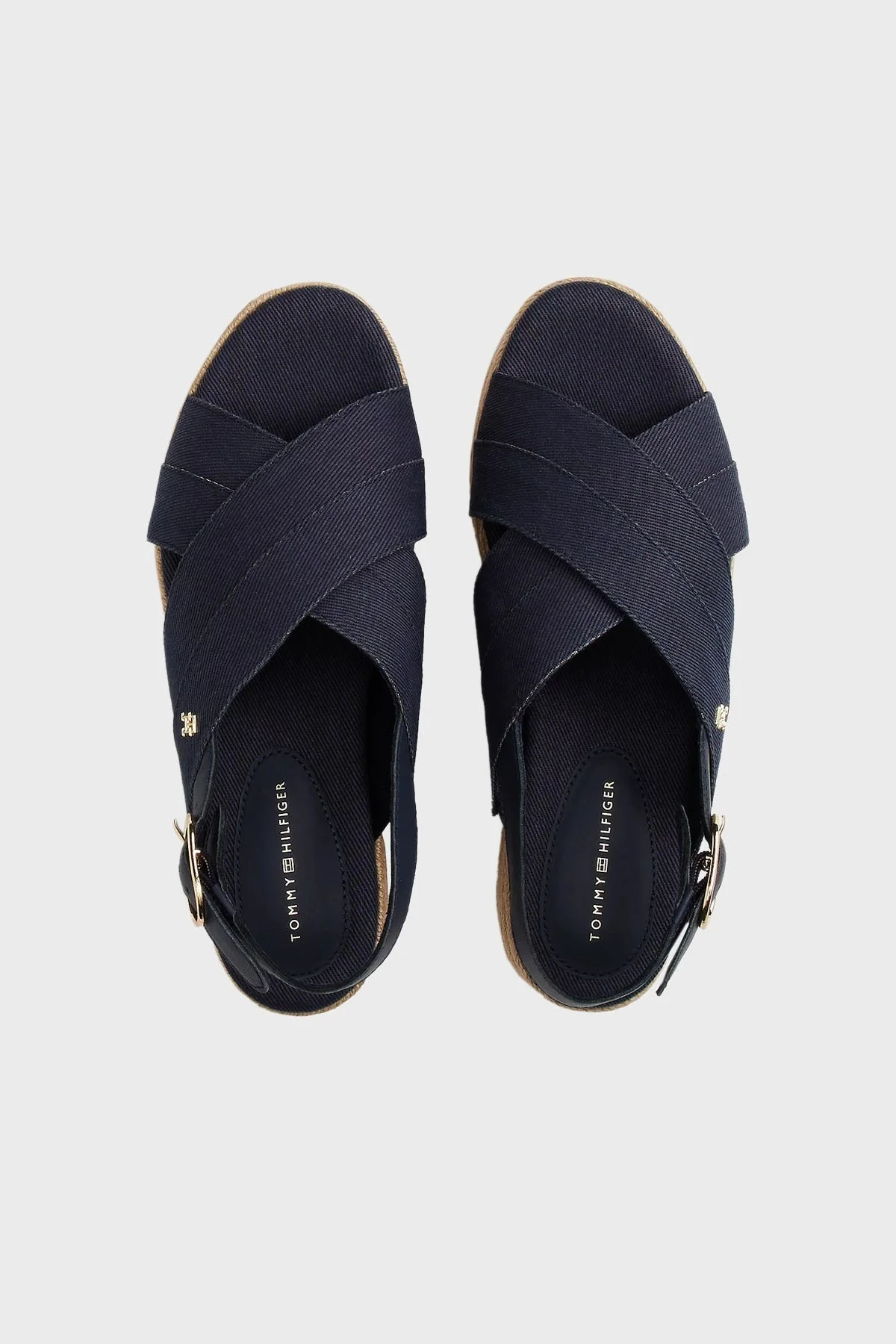Tommy Hilfiger Pamuklu Platform Espadril Bayan Sandalet FW0FW08669 DW6 LACİVERT - 11