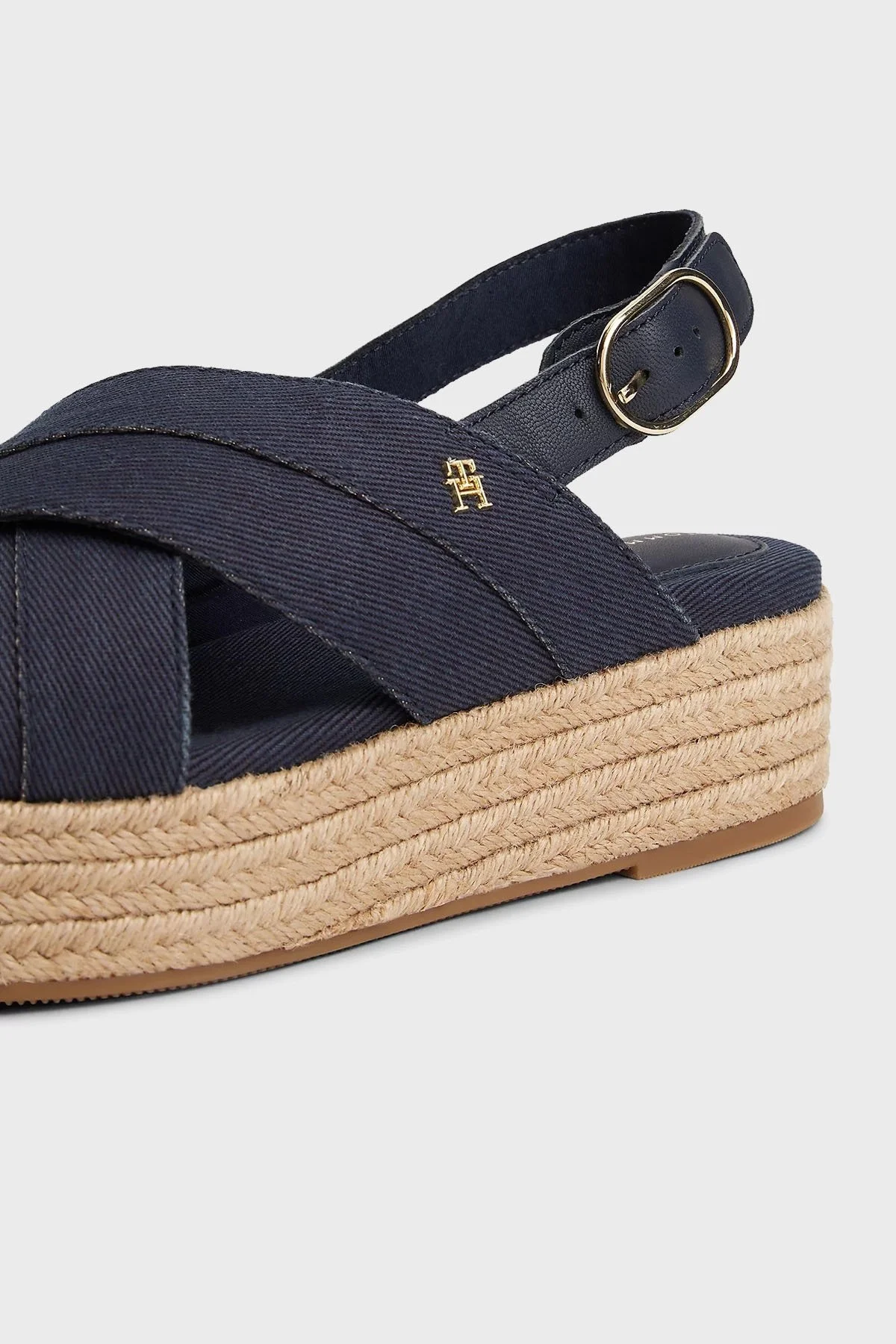 Tommy Hilfiger Pamuklu Platform Espadril Bayan Sandalet FW0FW08669 DW6 LACİVERT - 13