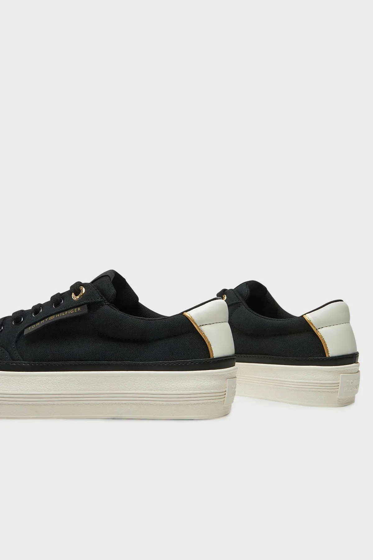 Tommy Hilfiger Pamuklu Platform Taban Sneaker Bayan Ayakkabı FW0FW08323 BDS SİYAH - 5