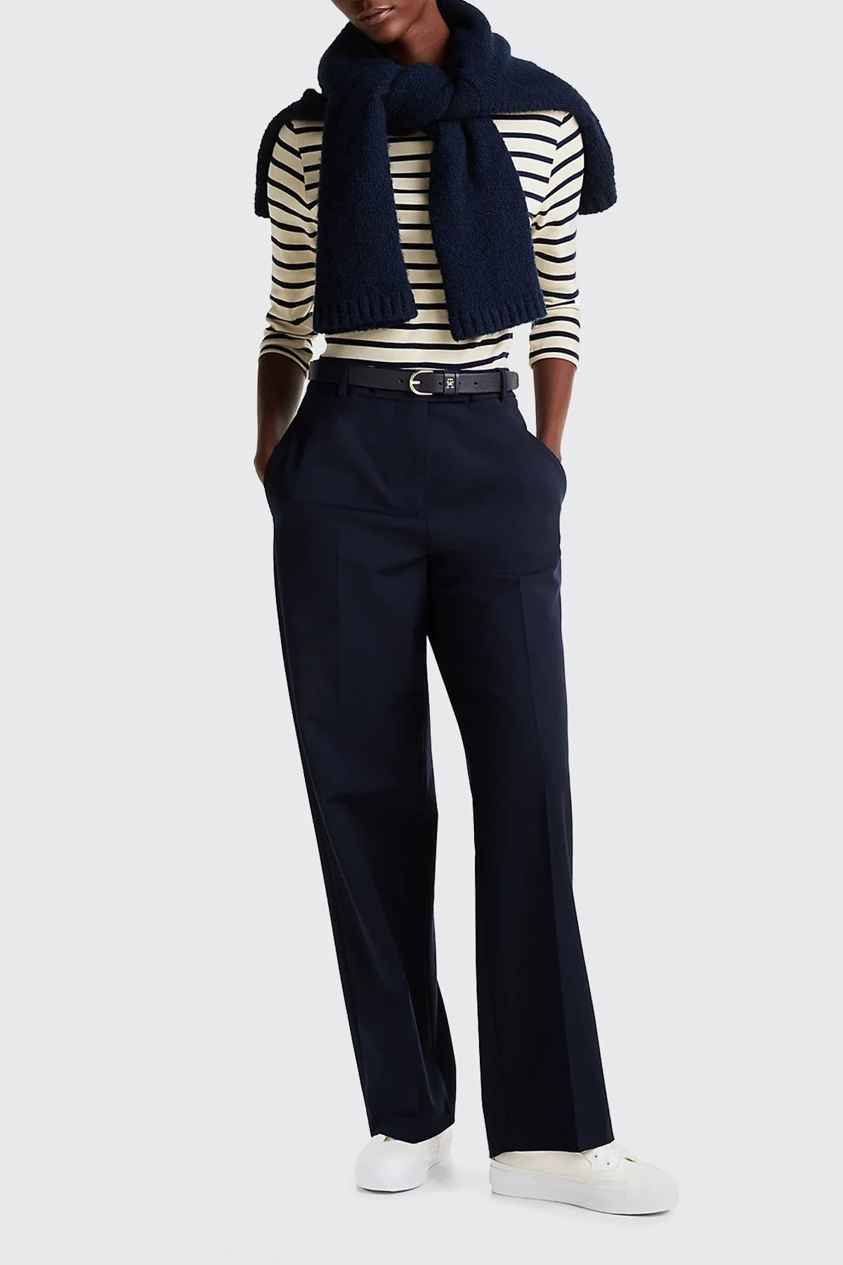 Tommy Hilfiger Pamuklu Platform Taban Sneaker Bayan Ayakkabı FW0FW08323 YBL BEYAZ - 2