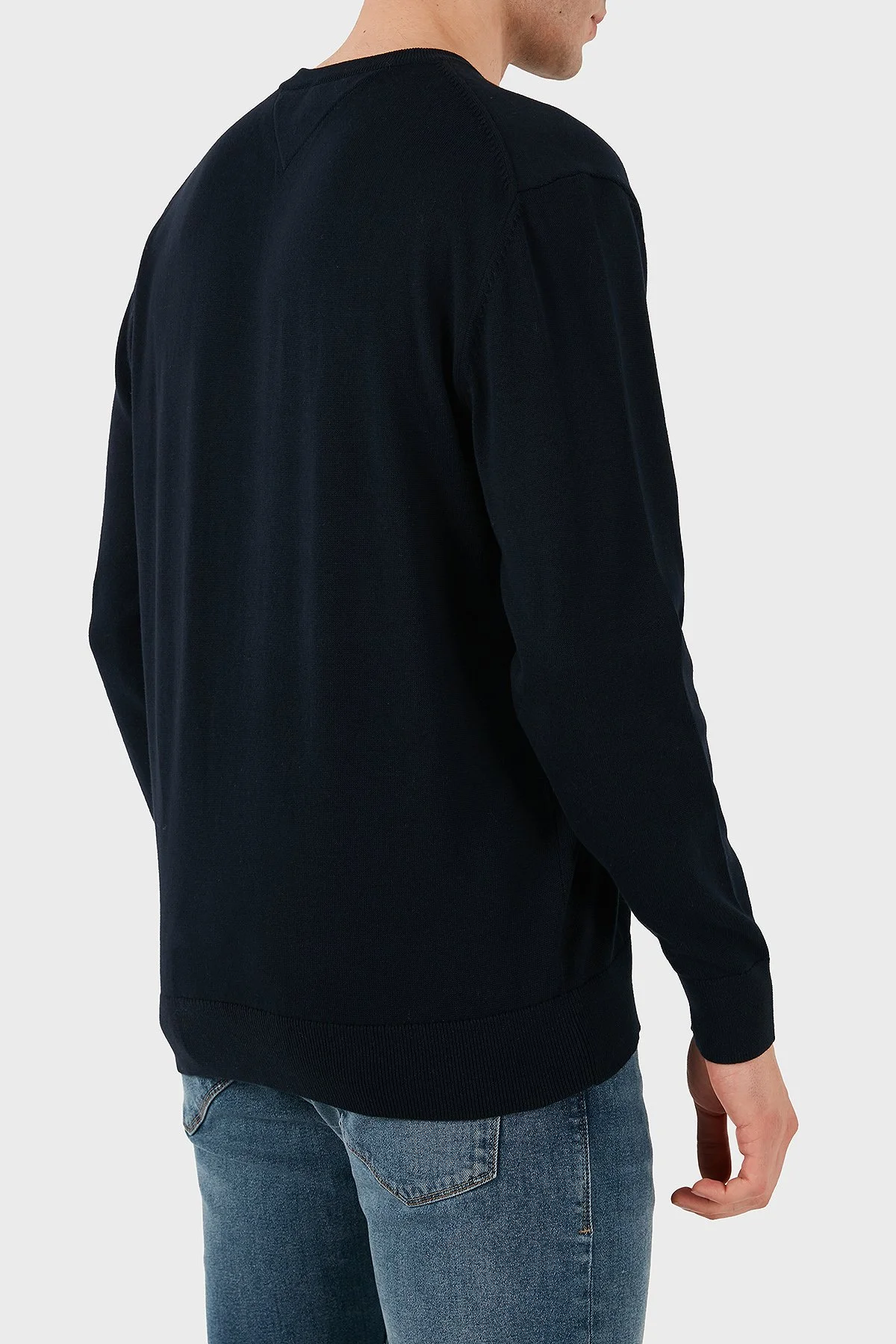 Tommy Hilfiger Pamuklu Regular Fit Baskılı Bisiklet Yaka Erkek Sweat MW0MW40851 DW5 LACİVERT - 7