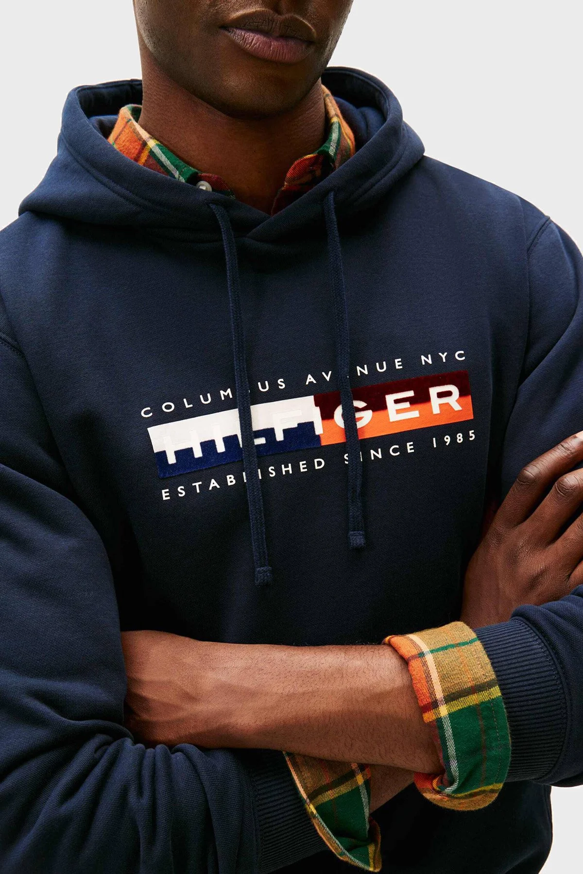 Tommy Hilfiger Pamuklu Regular Fit Baskılı Kapüşon Yaka Erkek Sweat MW0MW40041 DW5 LACİVERT - 3