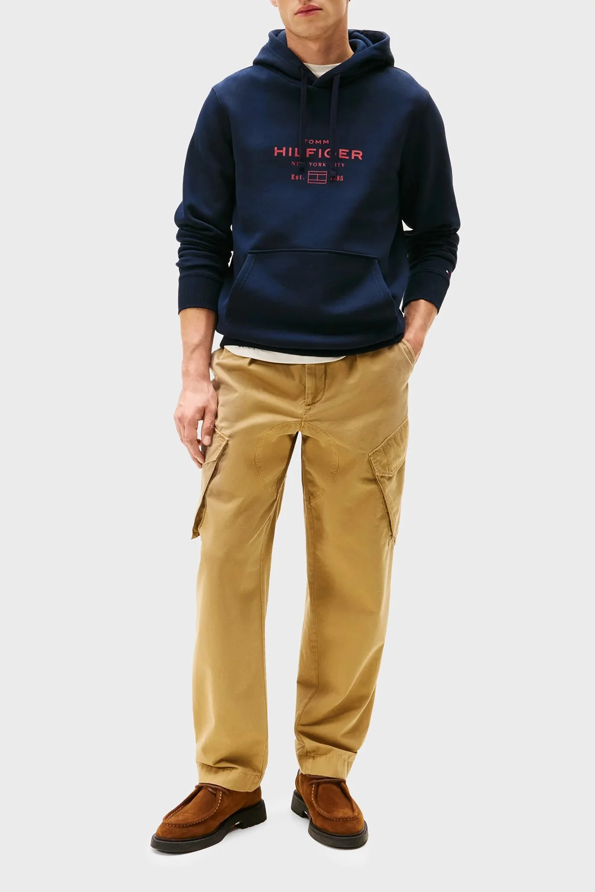 Tommy Hilfiger Pamuklu Regular Fit Baskılı Kapüşonlu Erkek Sweat MW0MW40864 DW5 LACİVERT - 3