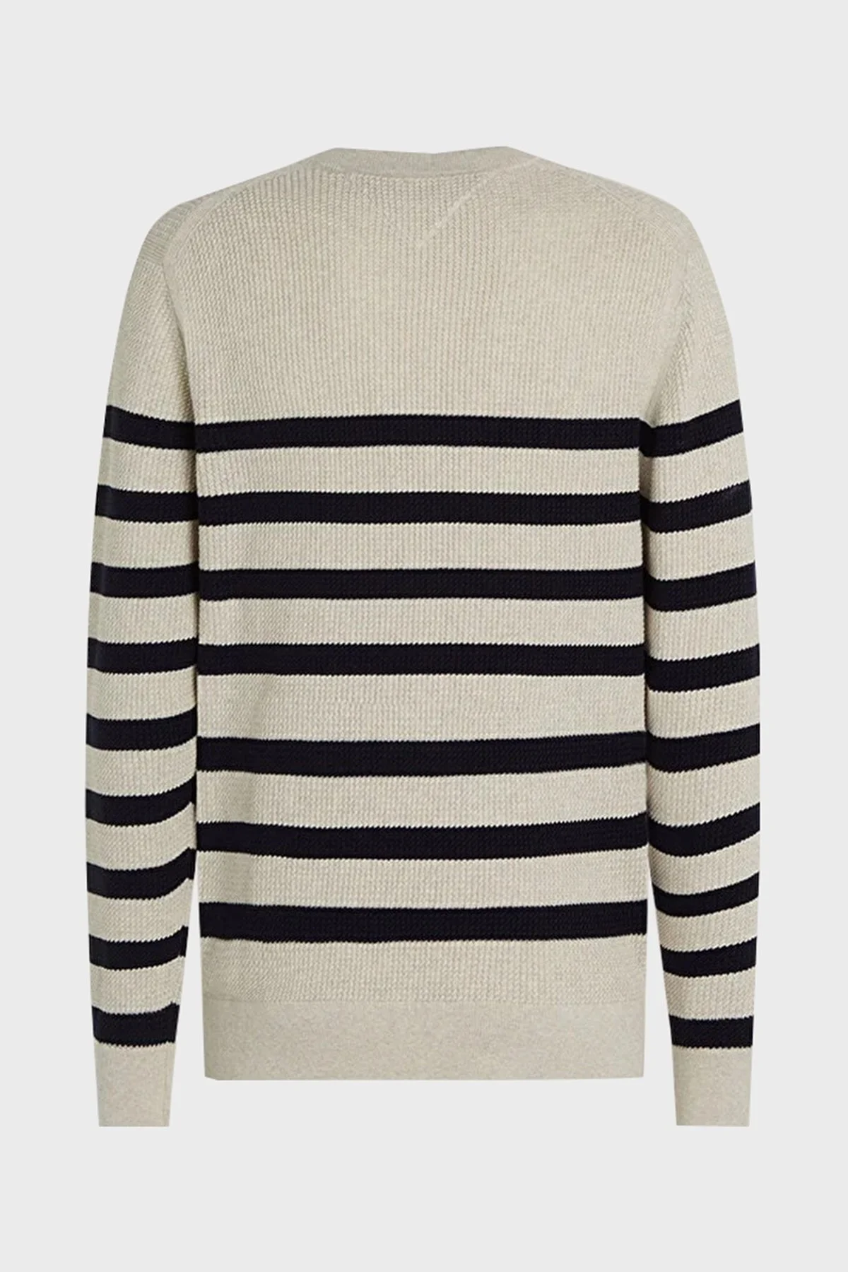 Tommy Hilfiger Pamuklu Regular Fit Bisiklet Yaka Çizgili Erkek Kazak MW0MW36525 0A4 BEYAZ-MAVİ - 4