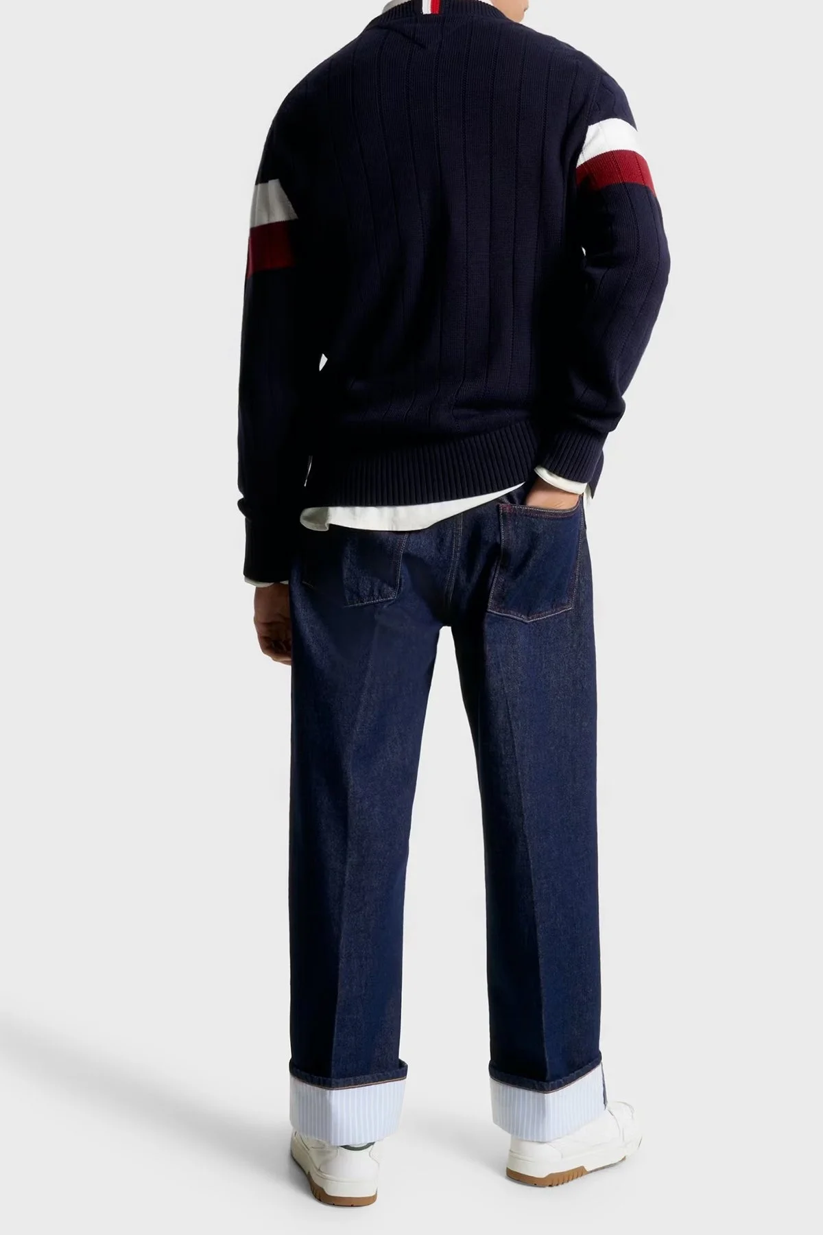 Tommy Hilfiger Pamuklu Regular Fit Bisiklet Yaka Erkek Kazak MW0MW33094 0K4 BEYAZ - 8