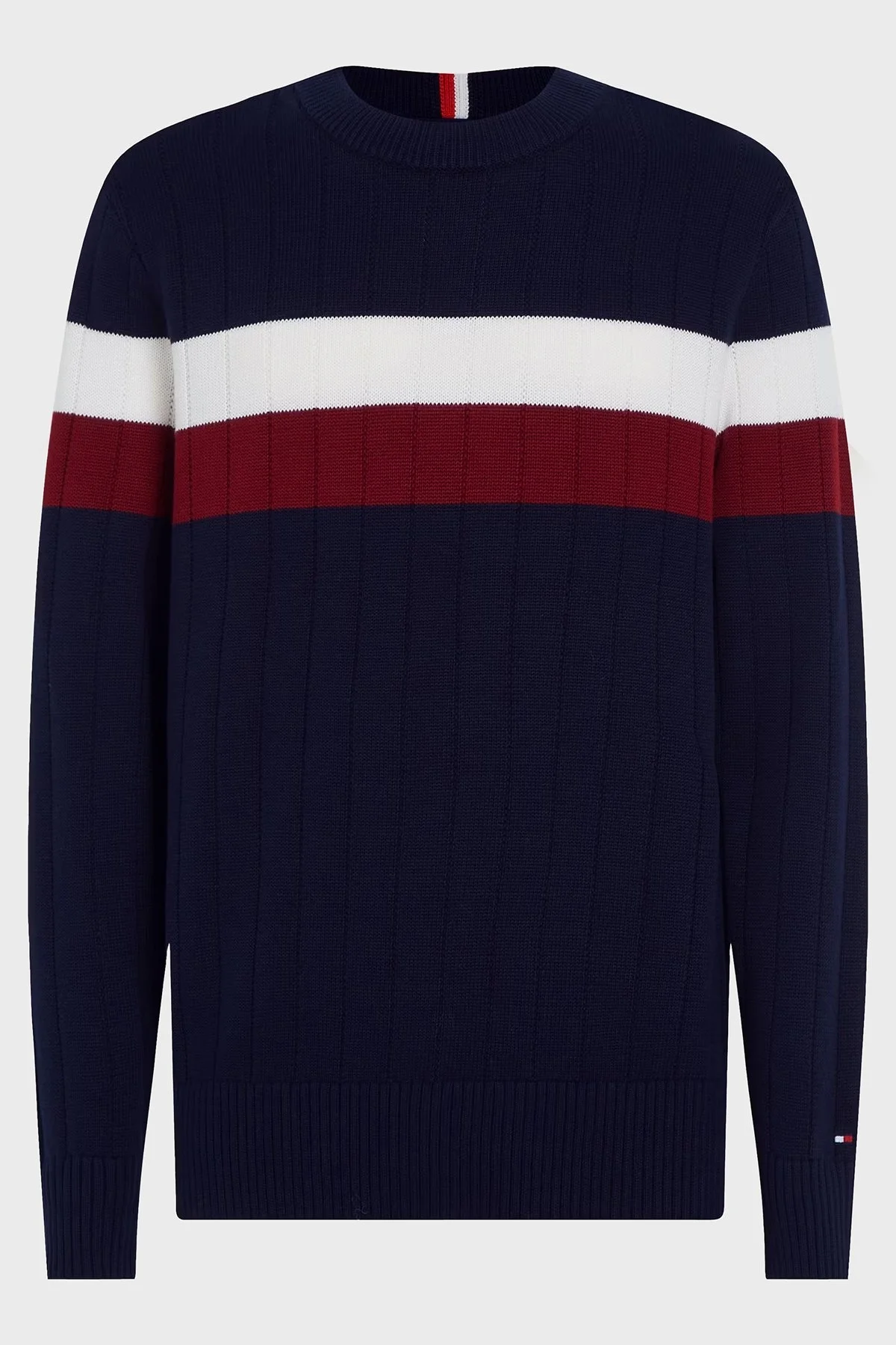 Tommy Hilfiger Pamuklu Regular Fit Bisiklet Yaka Erkek Kazak MW0MW33094 0K4 BEYAZ - 10