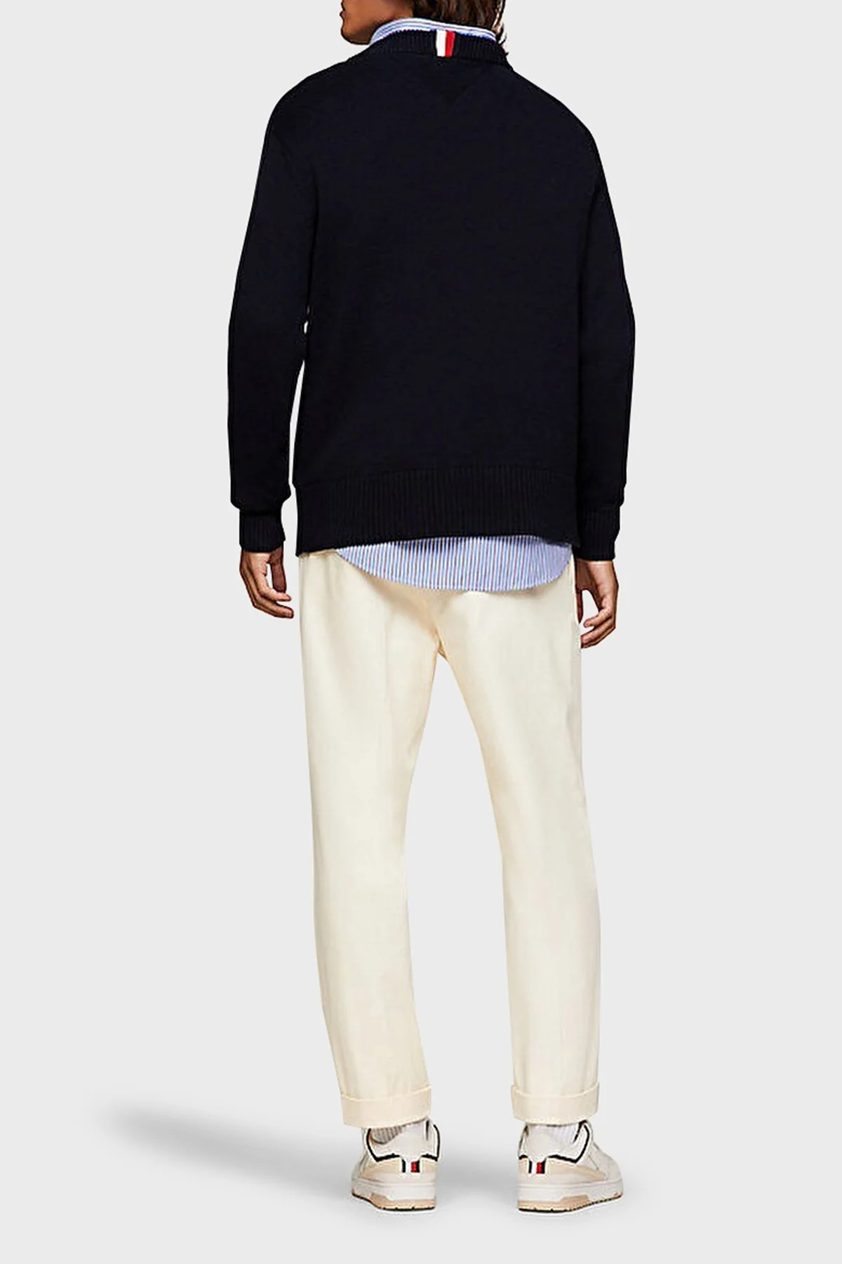 Tommy Hilfiger Pamuklu Regular Fit Bisiklet Yaka Erkek Kazak MW0MW33505 DW5 LACİVERT - 4