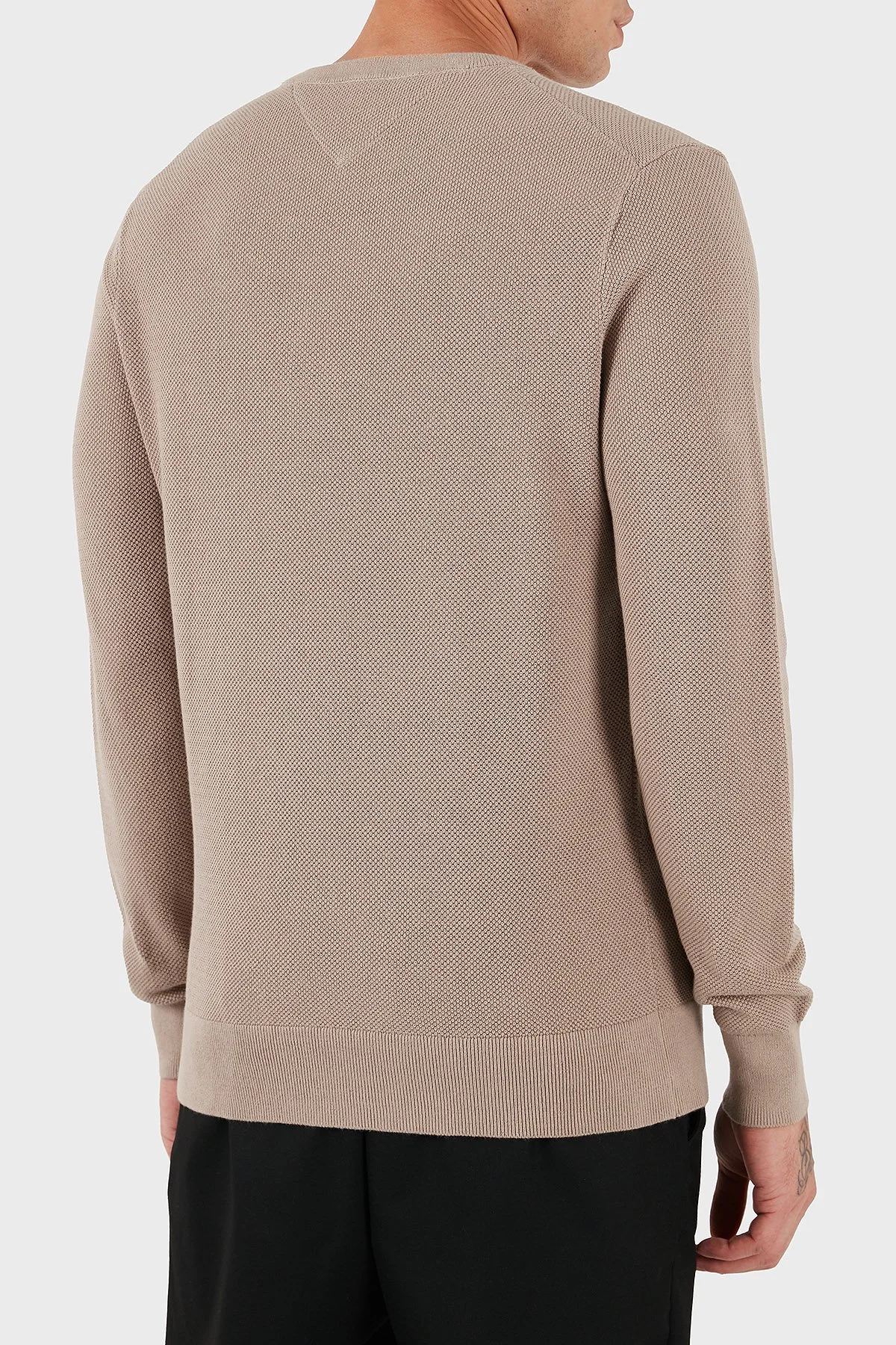 Tommy Hilfiger Pamuklu Regular Fit Bisiklet Yaka Erkek Kazak MW0MW36347 AFE BEJ - 5