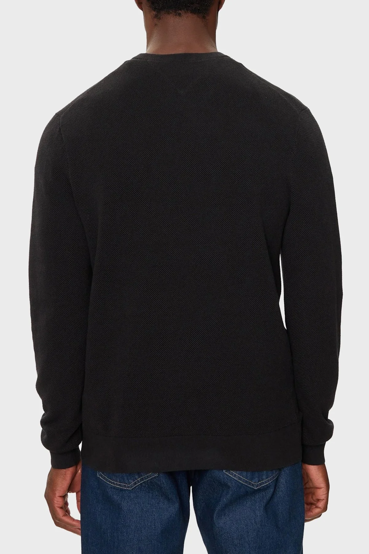 Tommy Hilfiger Pamuklu Regular Fit Bisiklet Yaka Erkek Kazak MW0MW36347 BDS SİYAH - 7