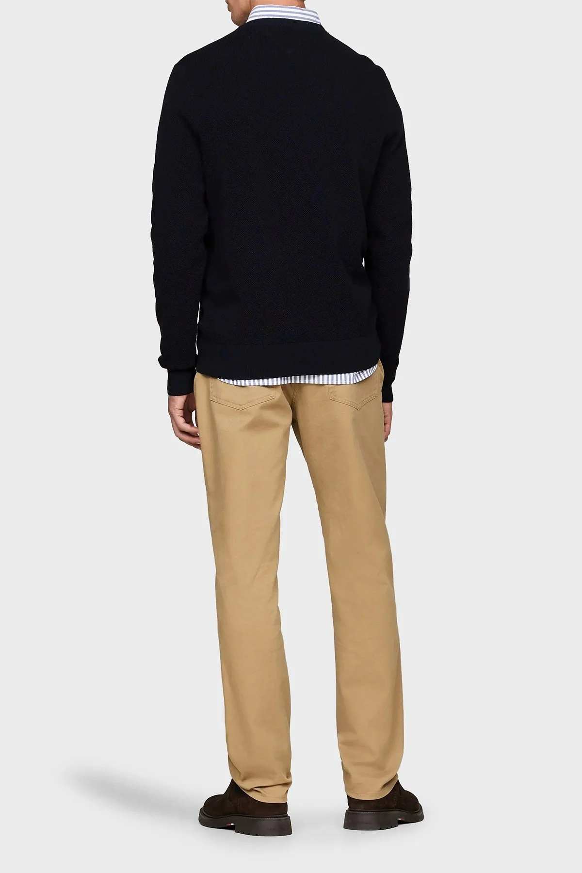 Tommy Hilfiger Pamuklu Regular Fit Bisiklet Yaka Erkek Kazak MW0MW36347 DW5 LACİVERT - 9