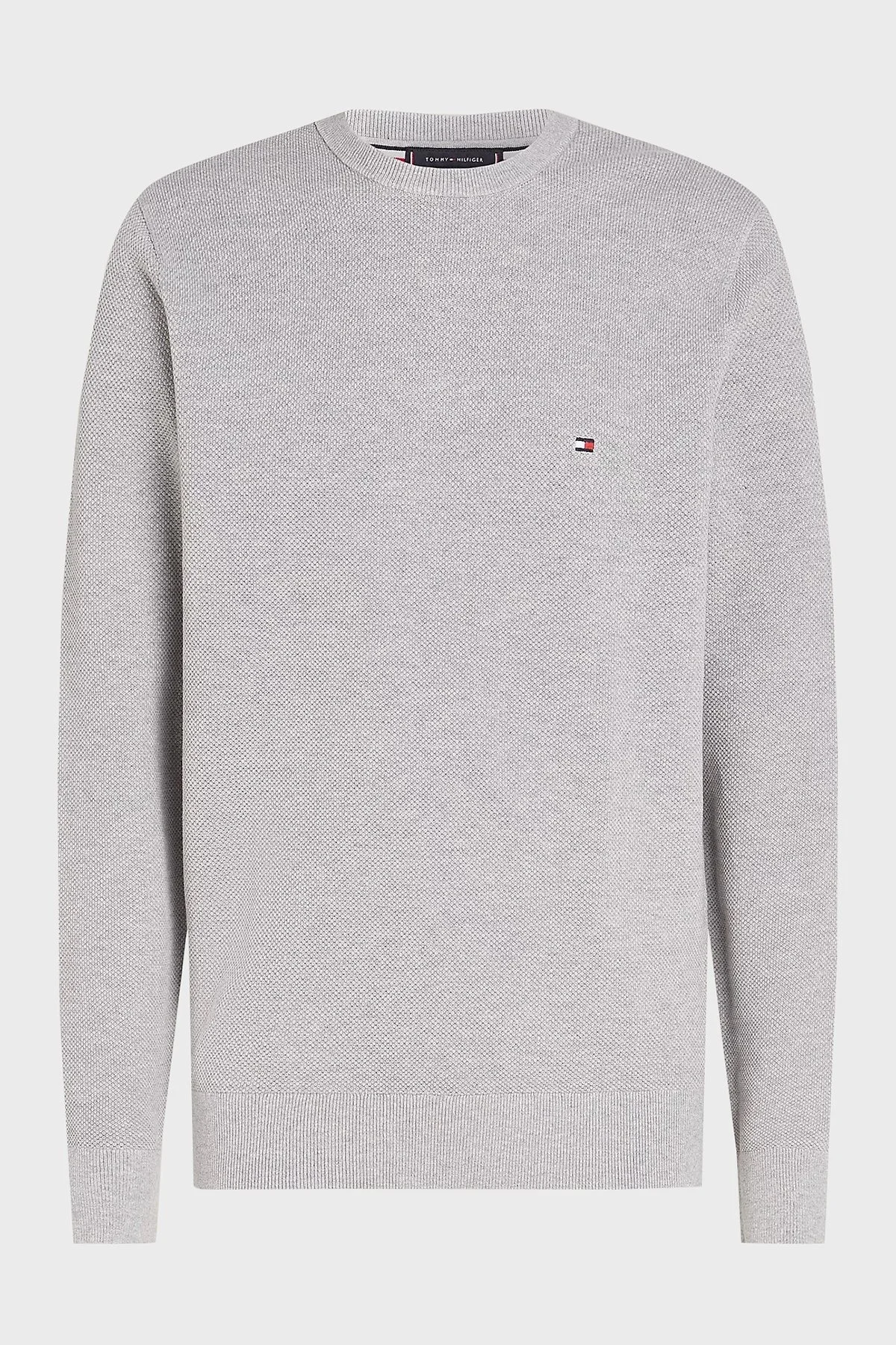 Tommy Hilfiger Pamuklu Regular Fit Bisiklet Yaka Erkek Kazak MW0MW36347 P01 GRİ - 5