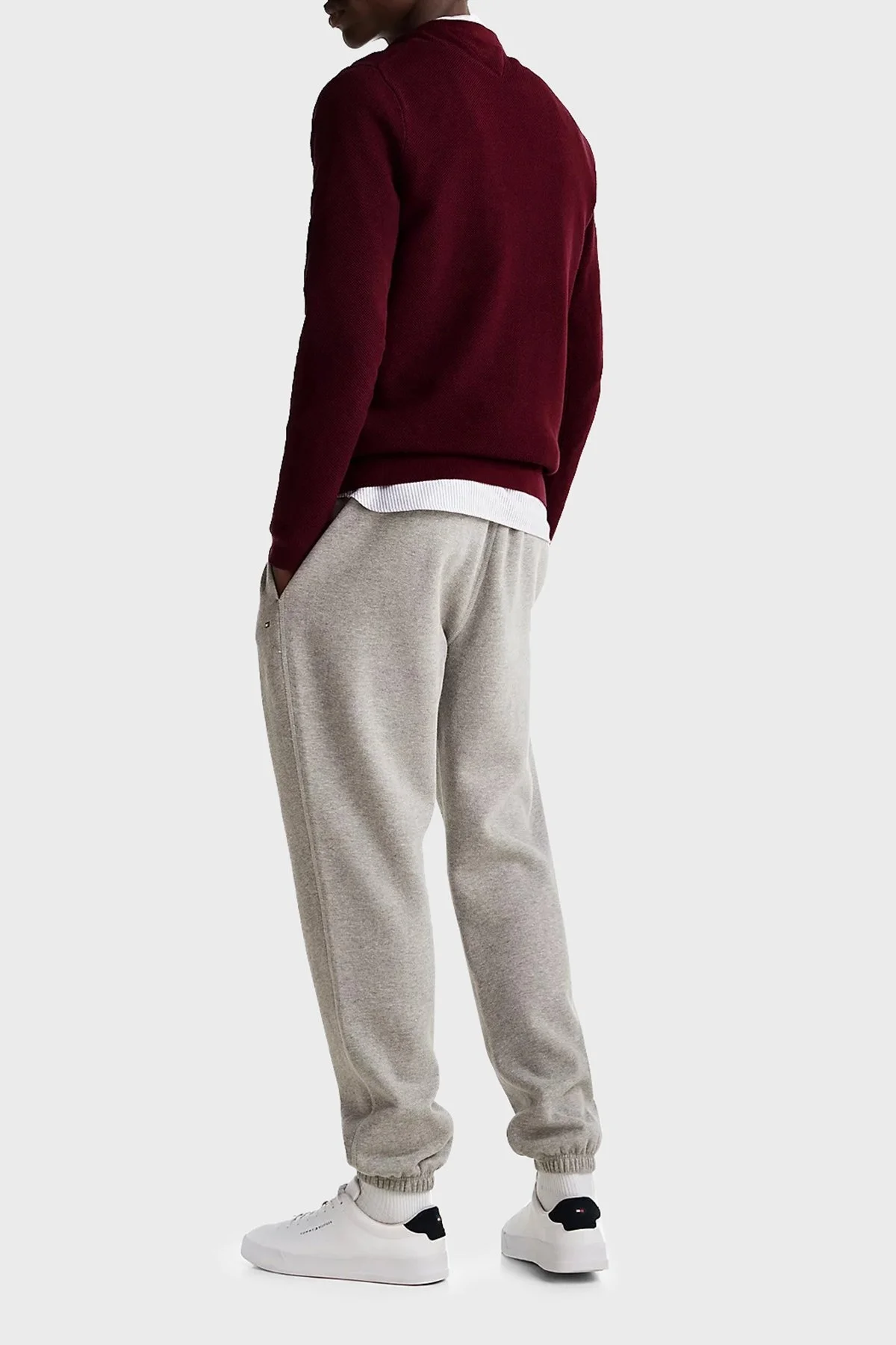 Tommy Hilfiger Pamuklu Regular Fit Bisiklet Yaka Erkek Kazak MW0MW36347 VLP BORDO - 2