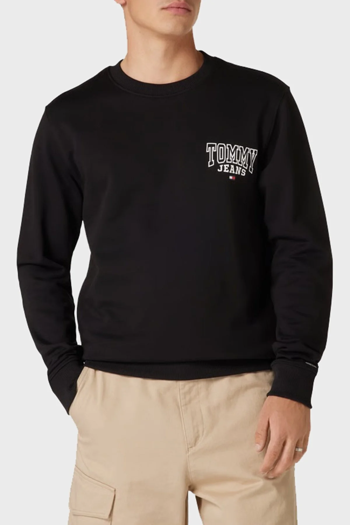 Tommy Hilfiger Pamuklu Regular Fit Bisiklet Yaka Erkek Sweat DM0DM17157 BDS SİYAH - 1