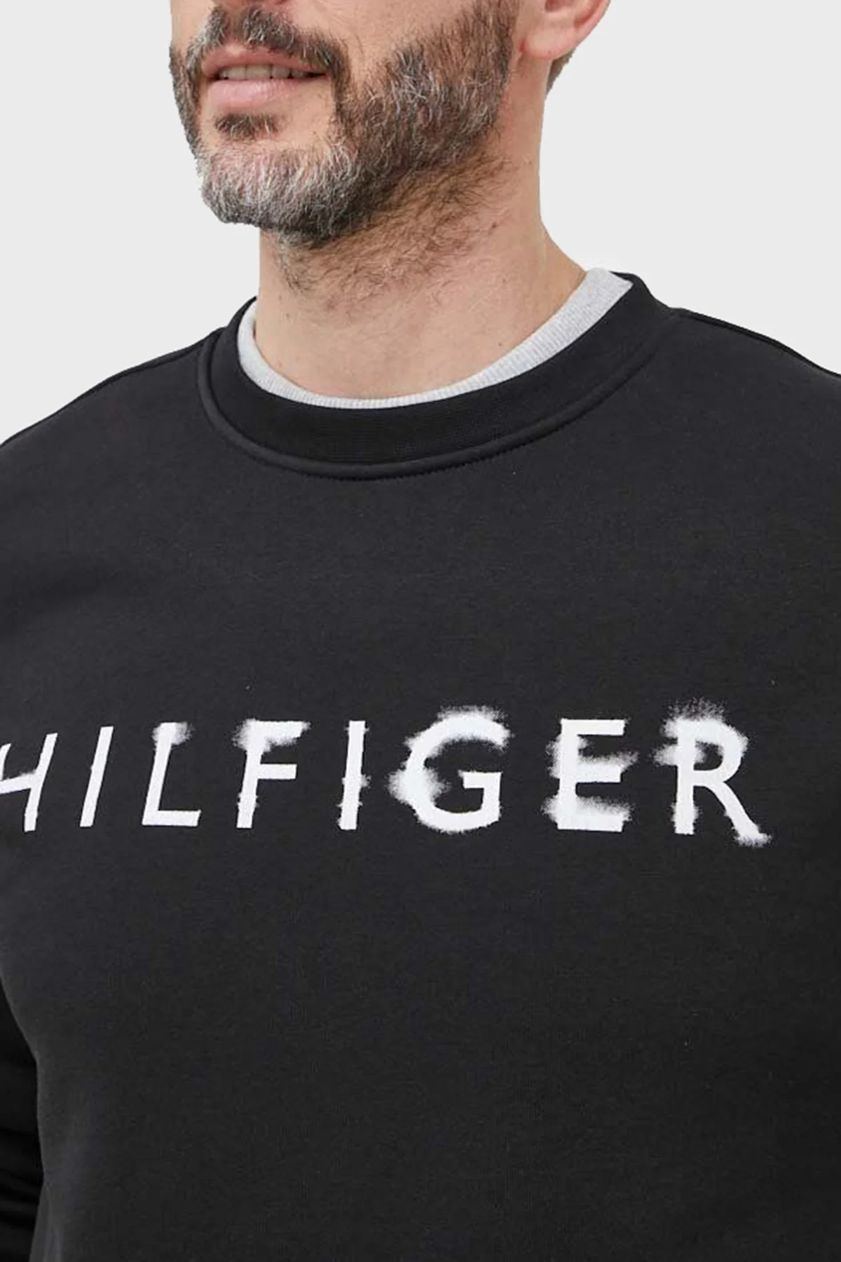 Tommy Hilfiger Pamuklu Regular Fit Bisiklet Yaka Erkek Sweat MW0MW32358 BDS SİYAH - 5