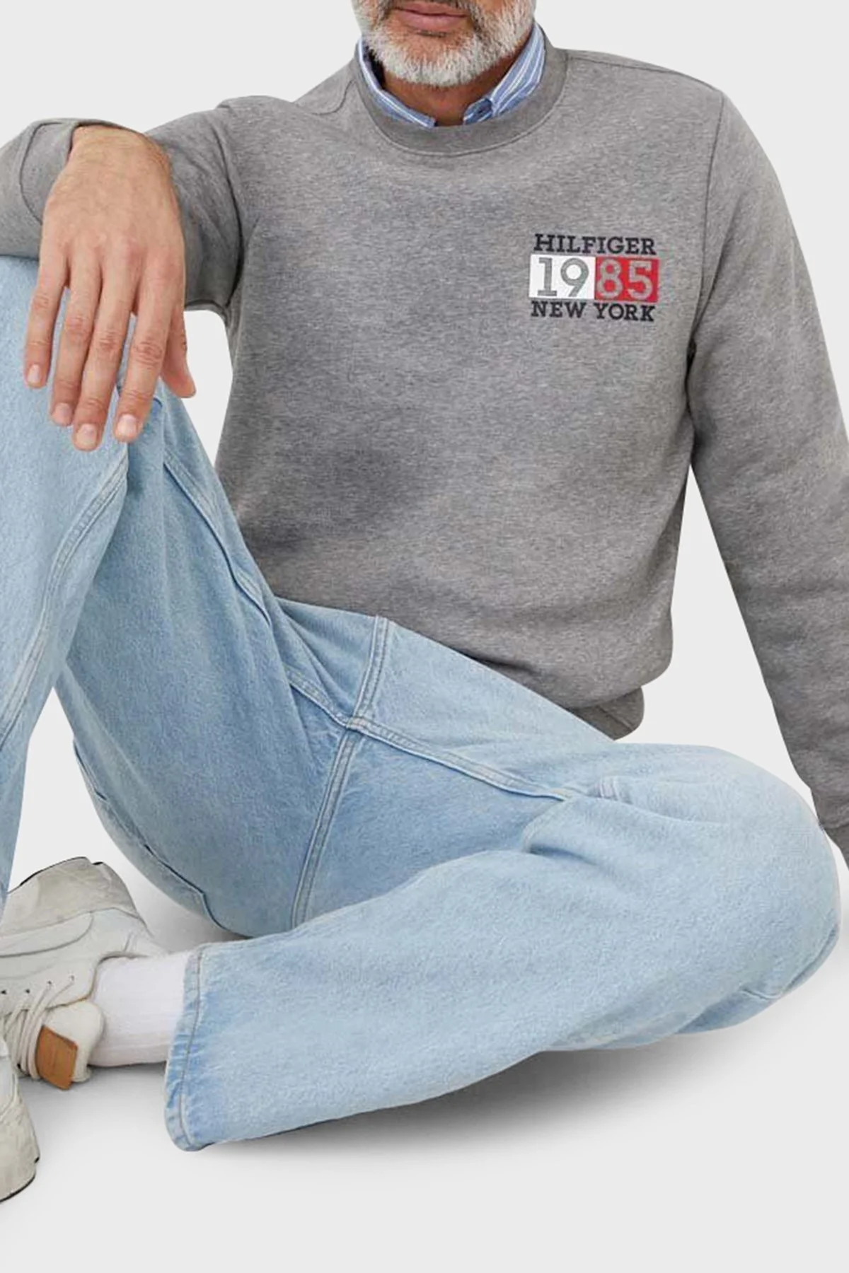 Tommy Hilfiger Pamuklu Regular Fit Bisiklet Yaka Erkek Sweat MW0MW32679 P91 GRİ - 2