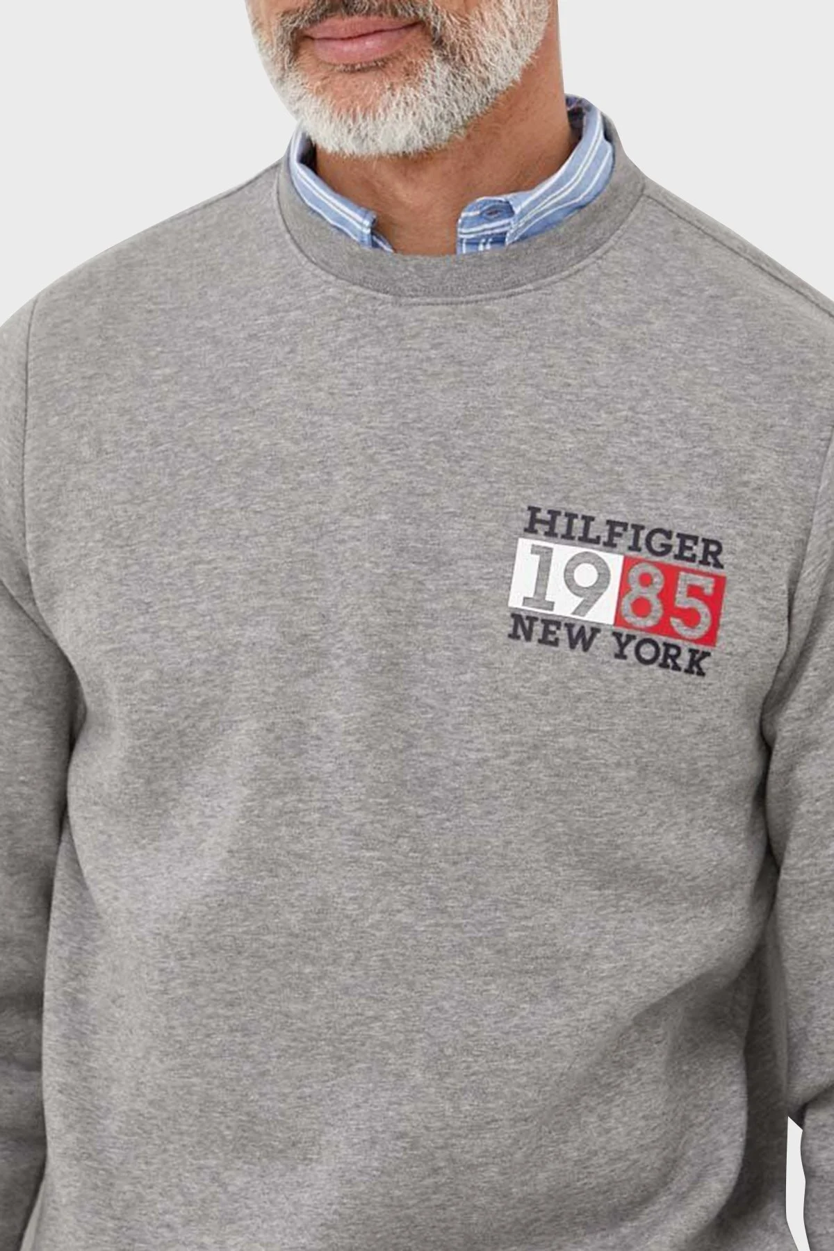 Tommy Hilfiger Pamuklu Regular Fit Bisiklet Yaka Erkek Sweat MW0MW32679 P91 GRİ - 3