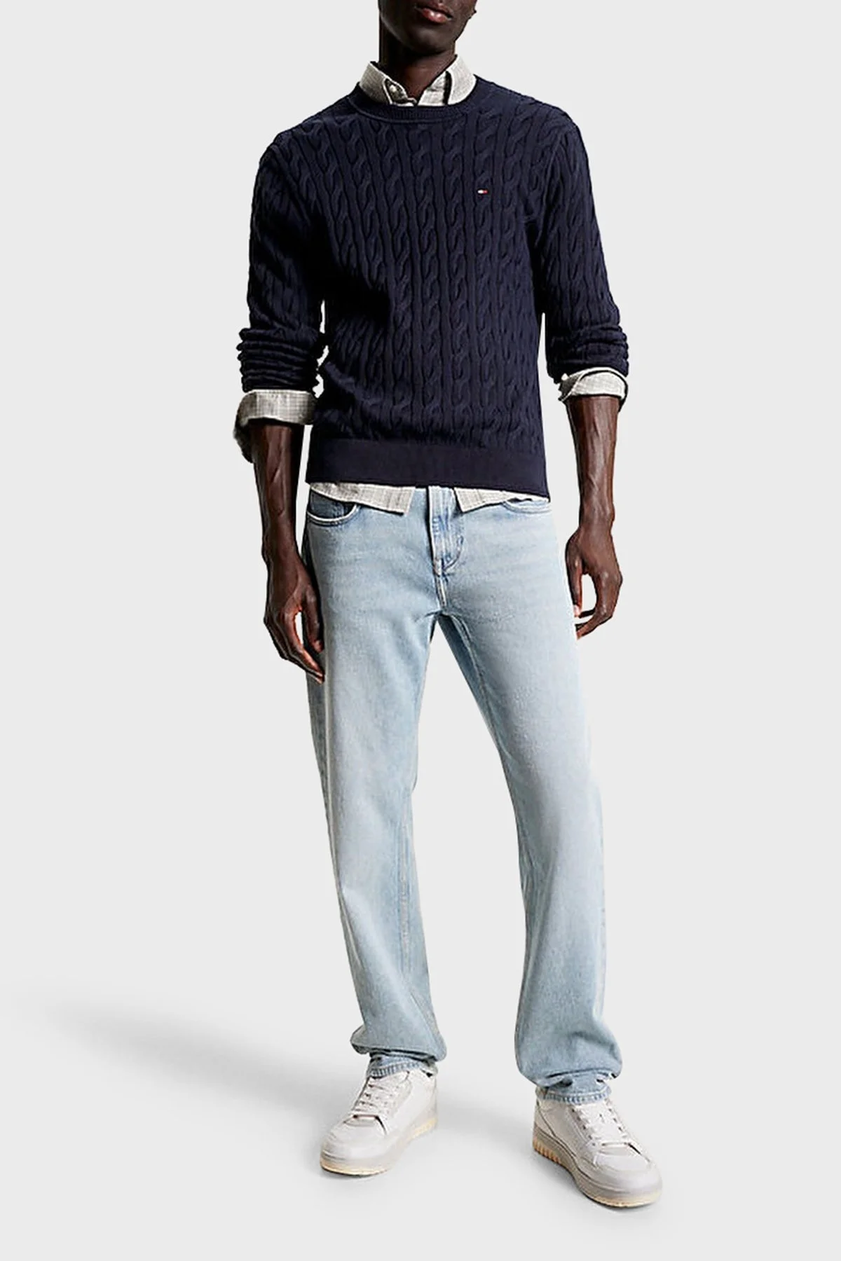 Tommy Hilfiger Pamuklu Regular Fit Bisiklet Yaka Erkek Kazak MW0MW33132 DW5 LACİVERT - 6