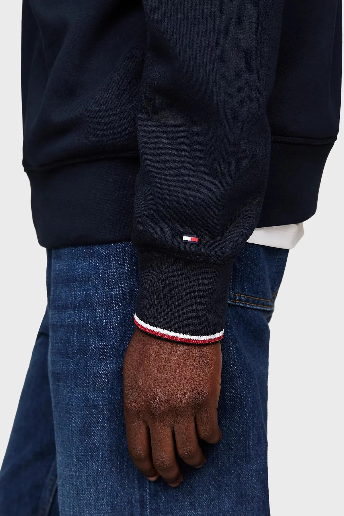 Tommy Hilfiger Pamuklu Regular Fit Bisiklet Yaka Erkek Sweat MW0MW33639 DW5 LACİVERT - 4