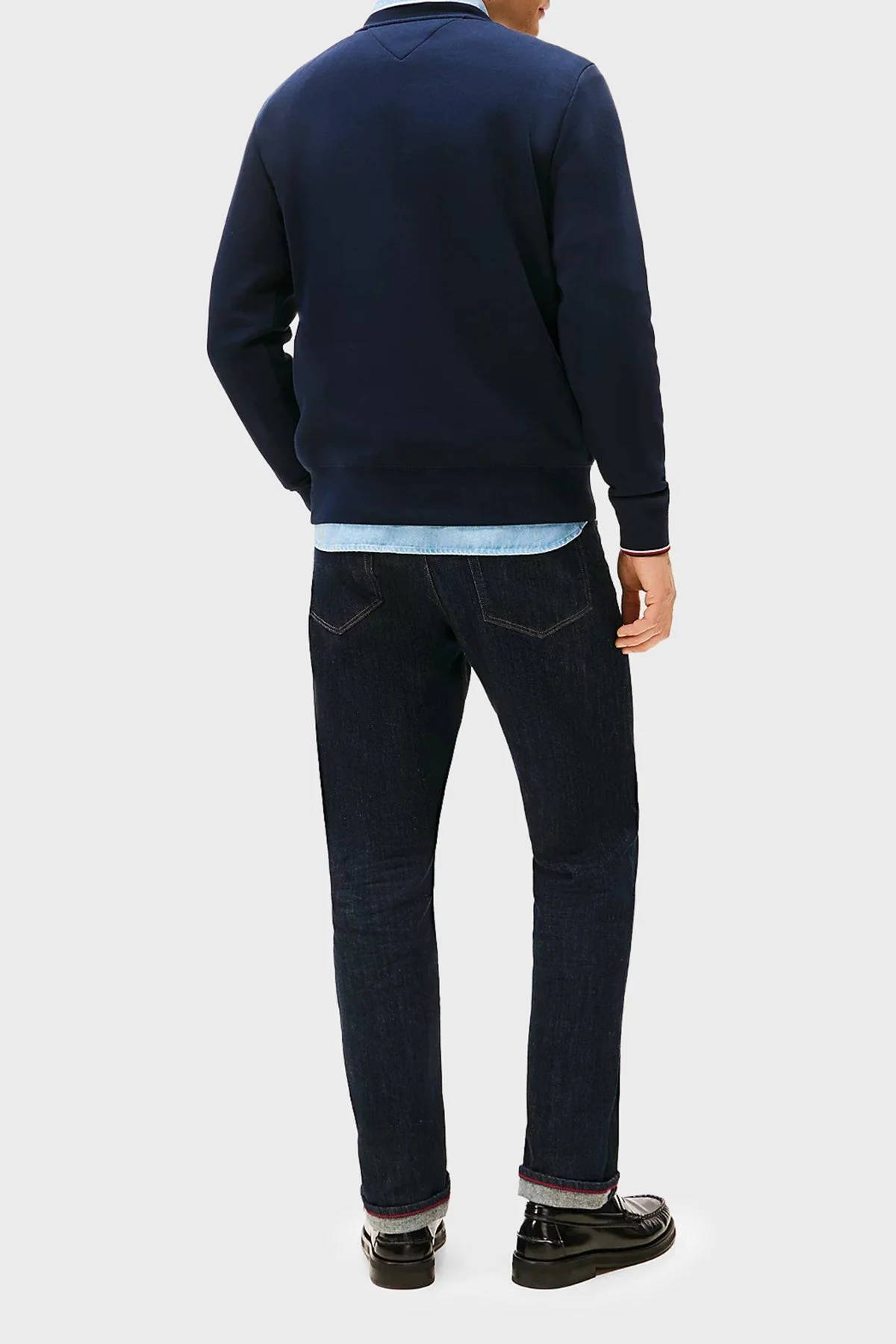 Tommy Hilfiger Pamuklu Regular Fit Bisiklet Yaka Erkek Sweat MW0MW33639 DW5 LACİVERT - 5