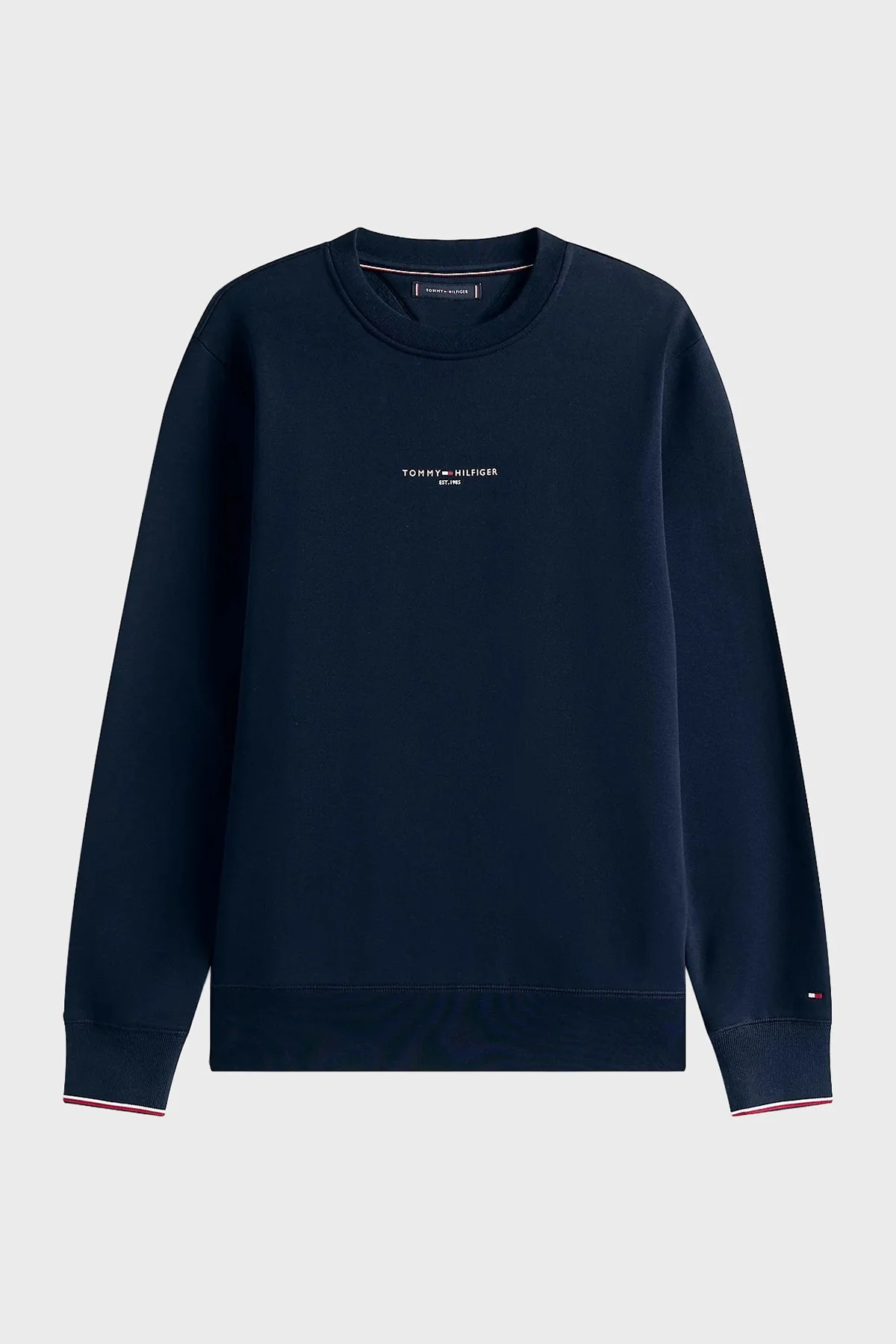 Tommy Hilfiger Pamuklu Regular Fit Bisiklet Yaka Erkek Sweat MW0MW33639 DW5 LACİVERT - 6