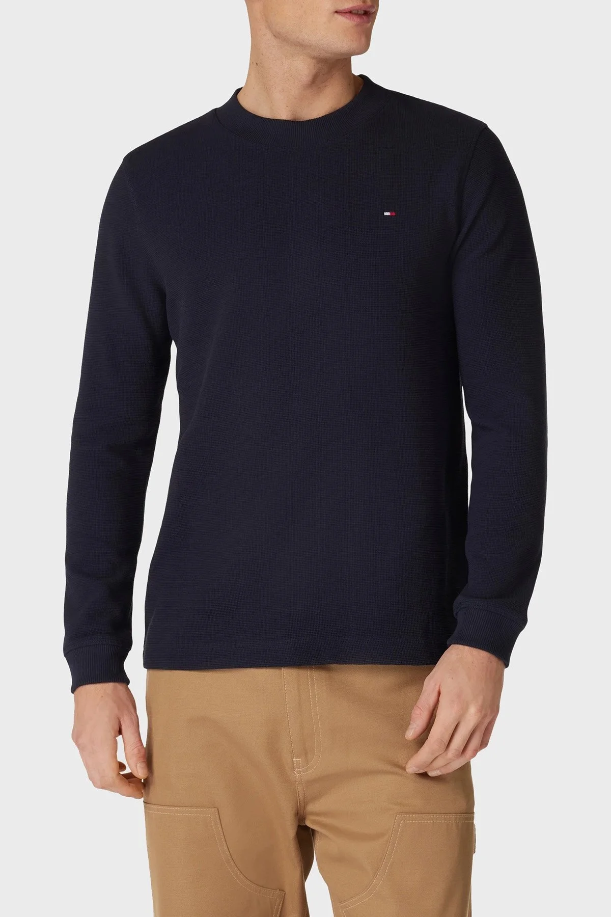 Tommy Hilfiger Pamuklu Regular Fit Bisiklet Yaka Erkek Sweat MW0MW34251 DW5 LACİVERT - 1