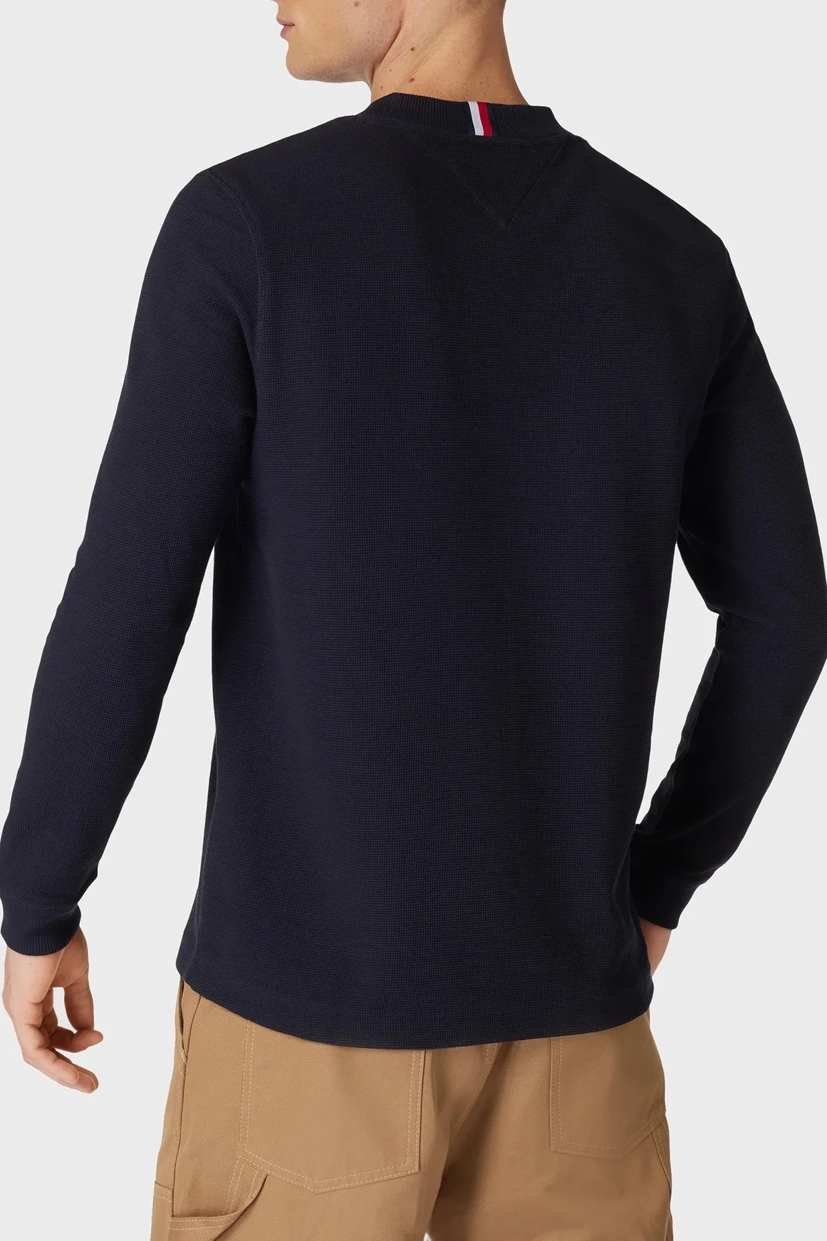 Tommy Hilfiger Pamuklu Regular Fit Bisiklet Yaka Erkek Sweat MW0MW34251 DW5 LACİVERT - 3
