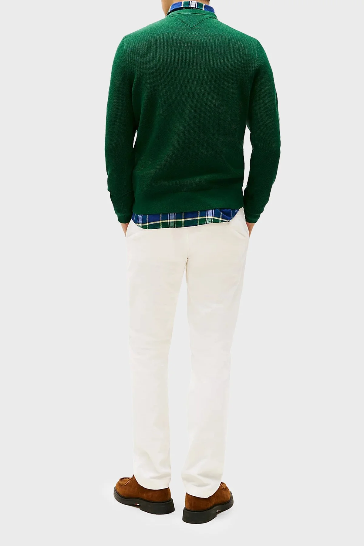 Tommy Hilfiger Pamuklu Regular Fit Bisiklet Yaka Erkek Sweat MW0MW36347 MQ8 YEŞİL - 4