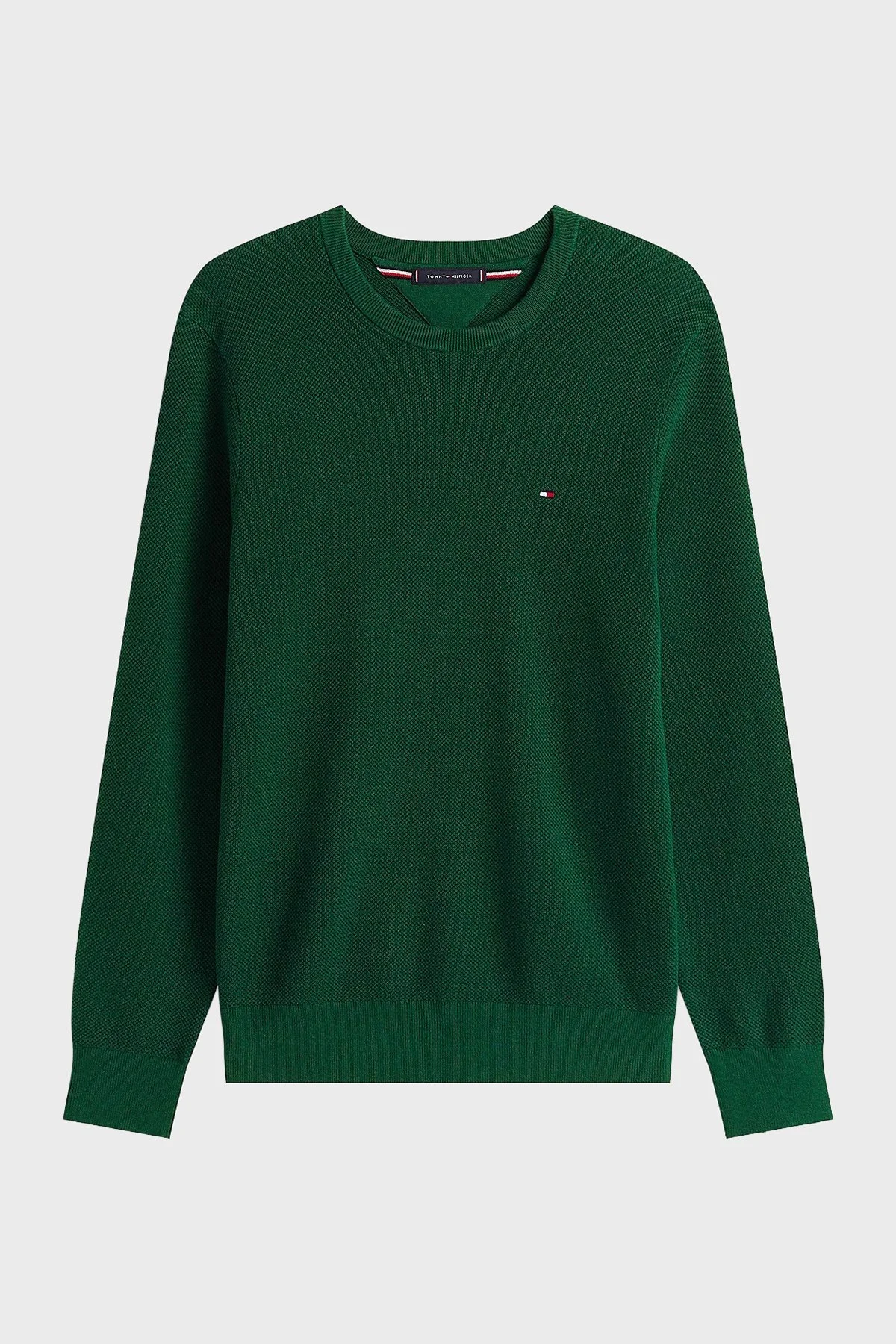 Tommy Hilfiger Pamuklu Regular Fit Bisiklet Yaka Erkek Sweat MW0MW36347 MQ8 YEŞİL - 5