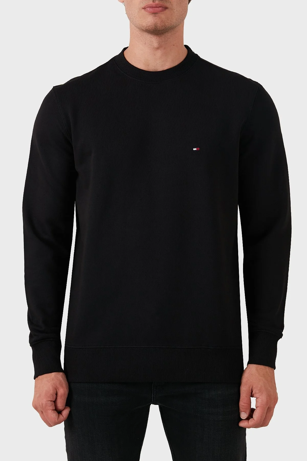 Tommy Hilfiger Pamuklu Regular Fit Bisiklet Yaka Erkek Sweat MW0MW37237 BDS SİYAH - 6