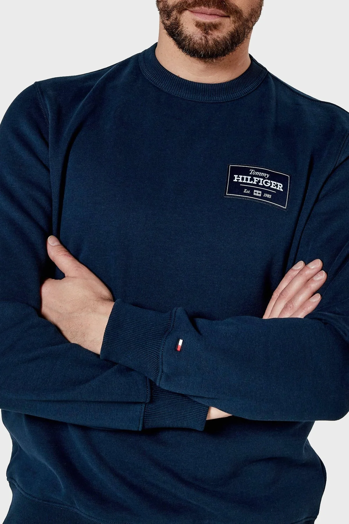 Tommy Hilfiger Pamuklu Regular Fit Bisiklet Yaka Erkek Sweat MW0MW37466 DAF LACİVERT - 8