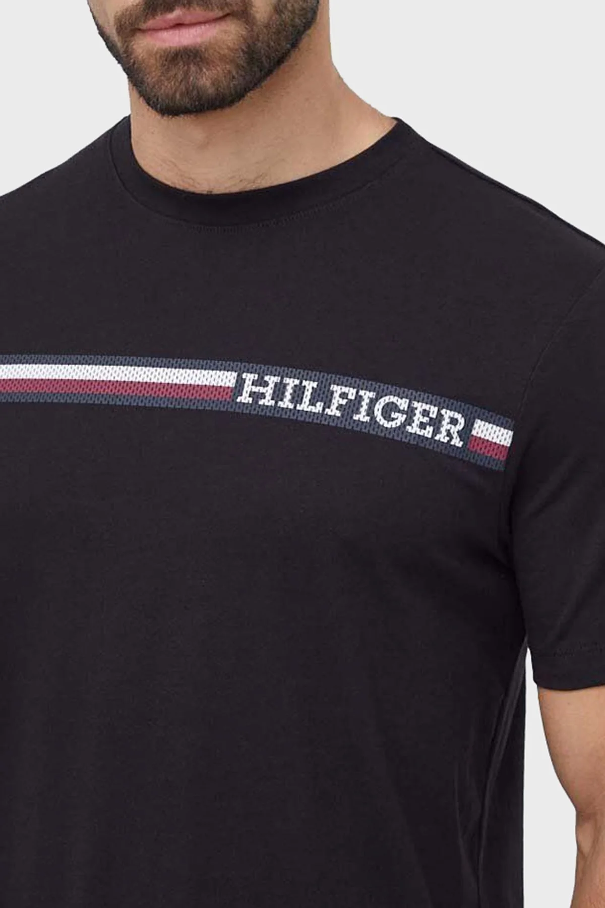 Tommy Hilfiger Pamuklu Regular Fit Bisiklet Yaka Erkek T Shirt MW0MW33688 BDS SİYAH - 2