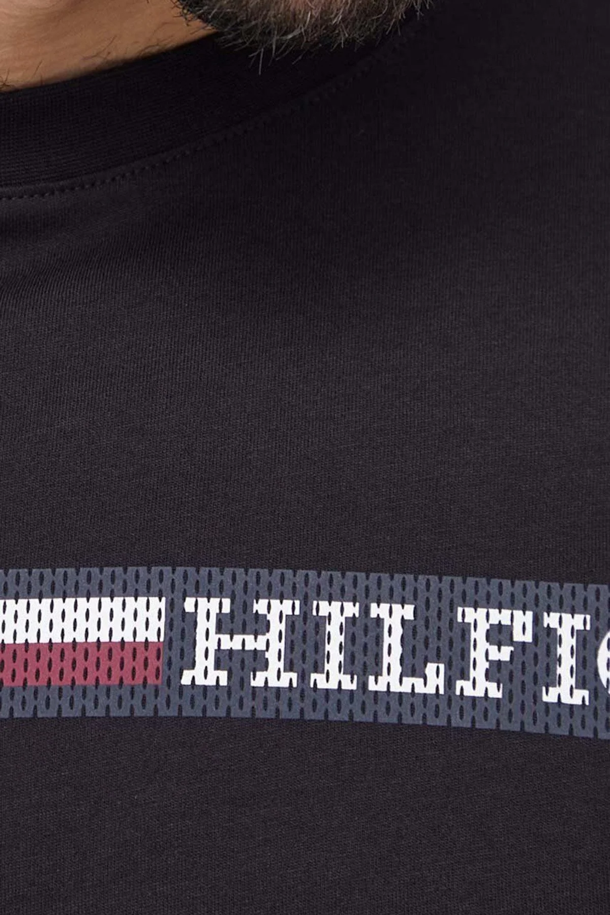 Tommy Hilfiger Pamuklu Regular Fit Bisiklet Yaka Erkek T Shirt MW0MW33688 BDS SİYAH - 4