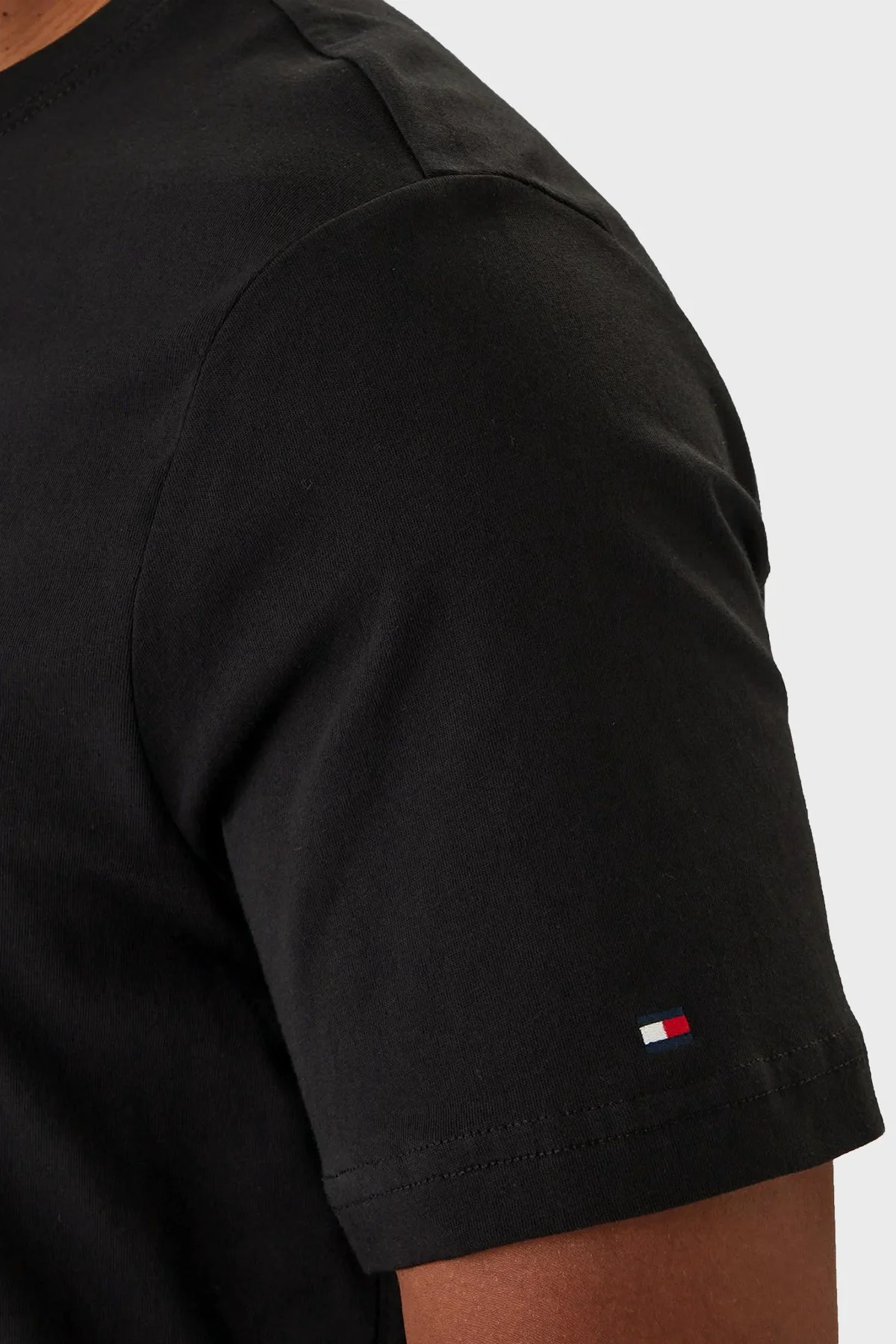 Tommy Hilfiger Pamuklu Regular Fit Bisiklet Yaka Erkek T Shirt MW0MW41453 BDS SİYAH - 5