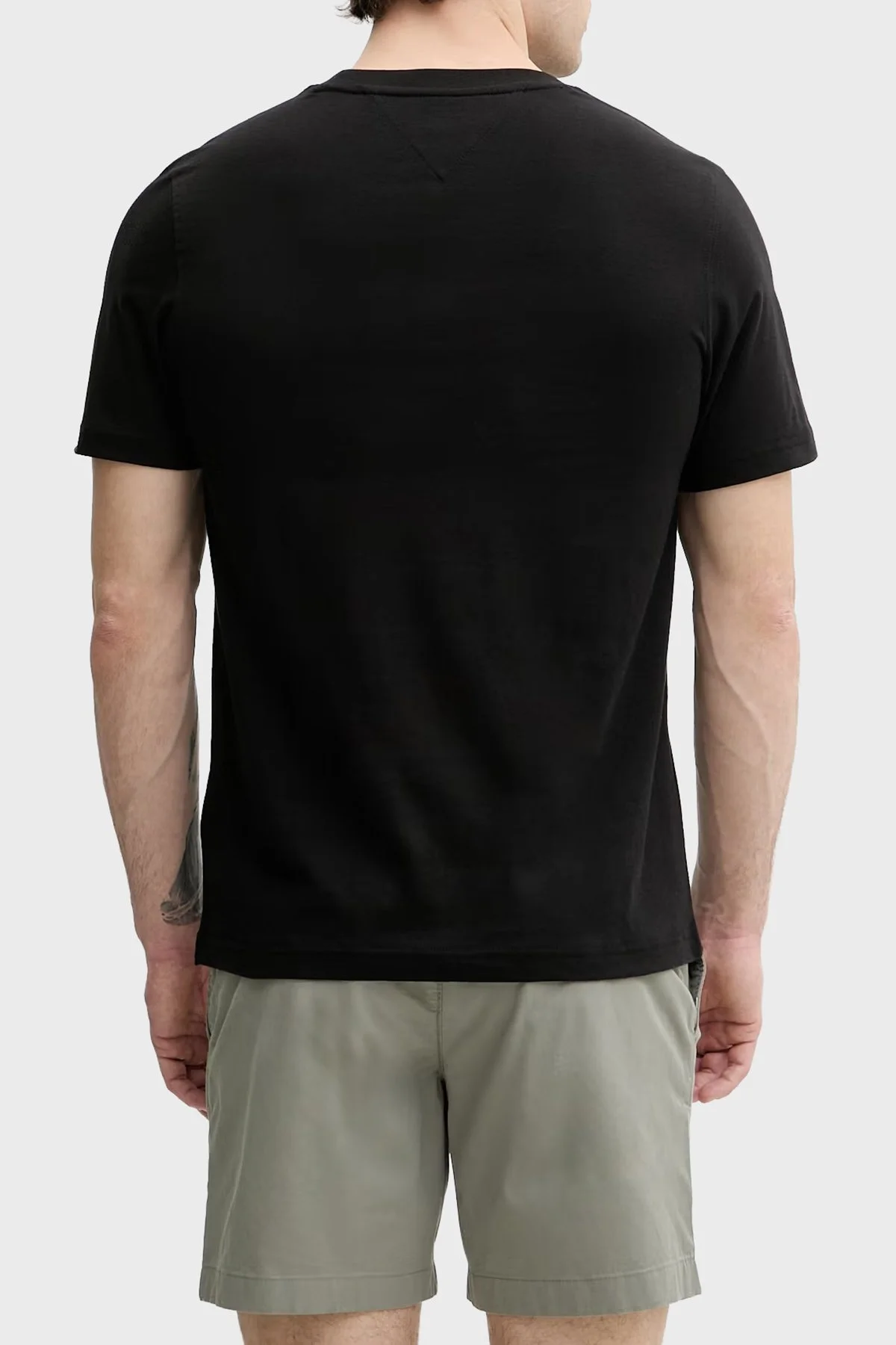Tommy Hilfiger Pamuklu Regular Fit Bisiklet Yaka Erkek T Shirt MW0MW42385 BDS SİYAH - 3