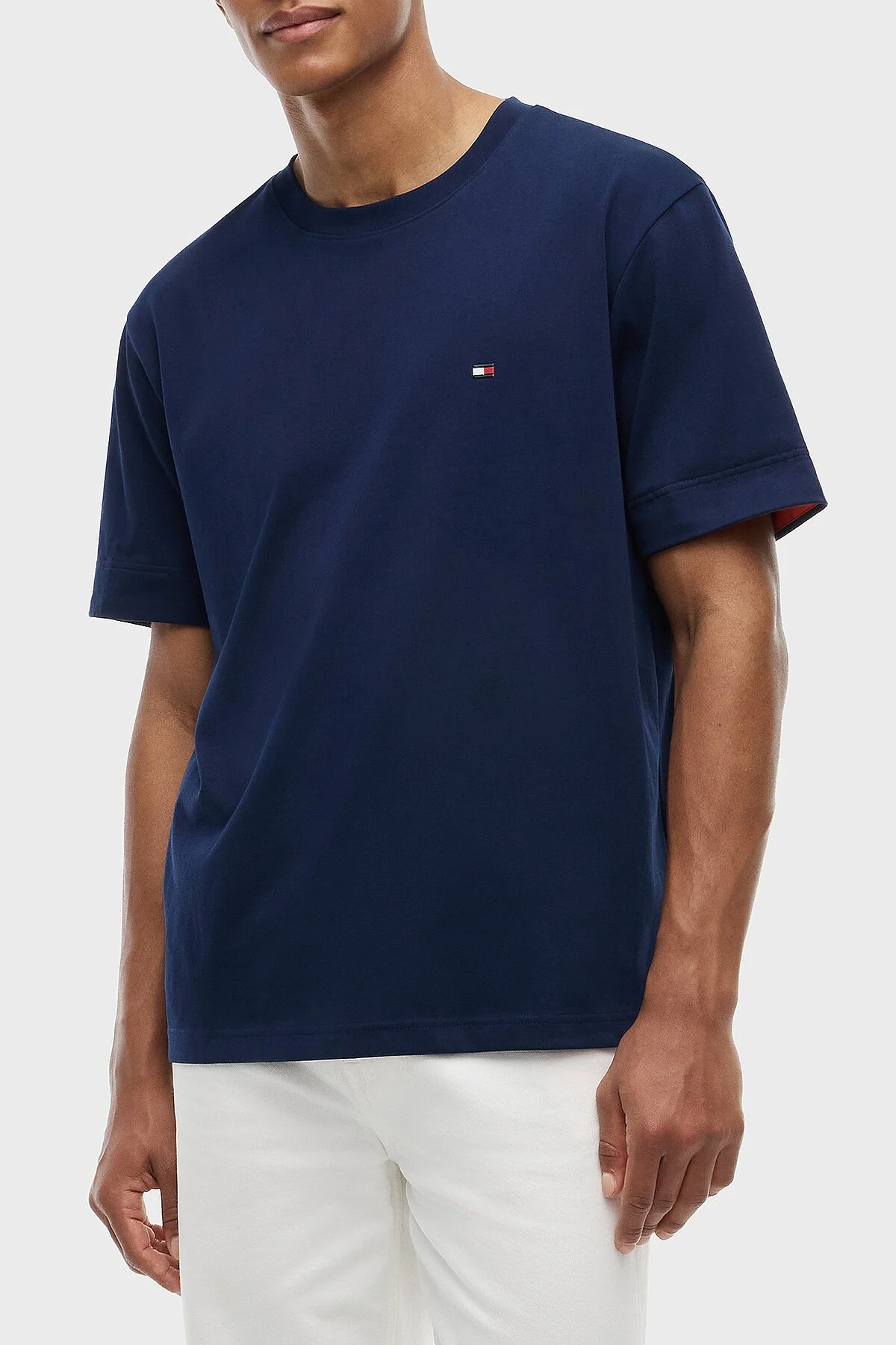 Tommy Hilfiger Pamuklu Regular Fit Bisiklet Yaka Erkek T Shirt MW0MW43203 DCC Lacivert - 1