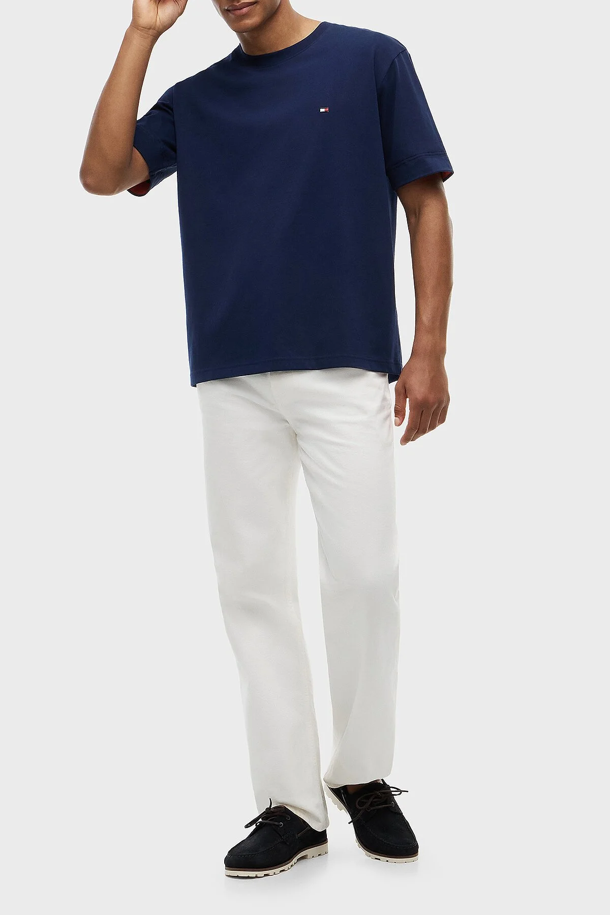 Tommy Hilfiger Pamuklu Regular Fit Bisiklet Yaka Erkek T Shirt MW0MW43203 DCC Lacivert - 2