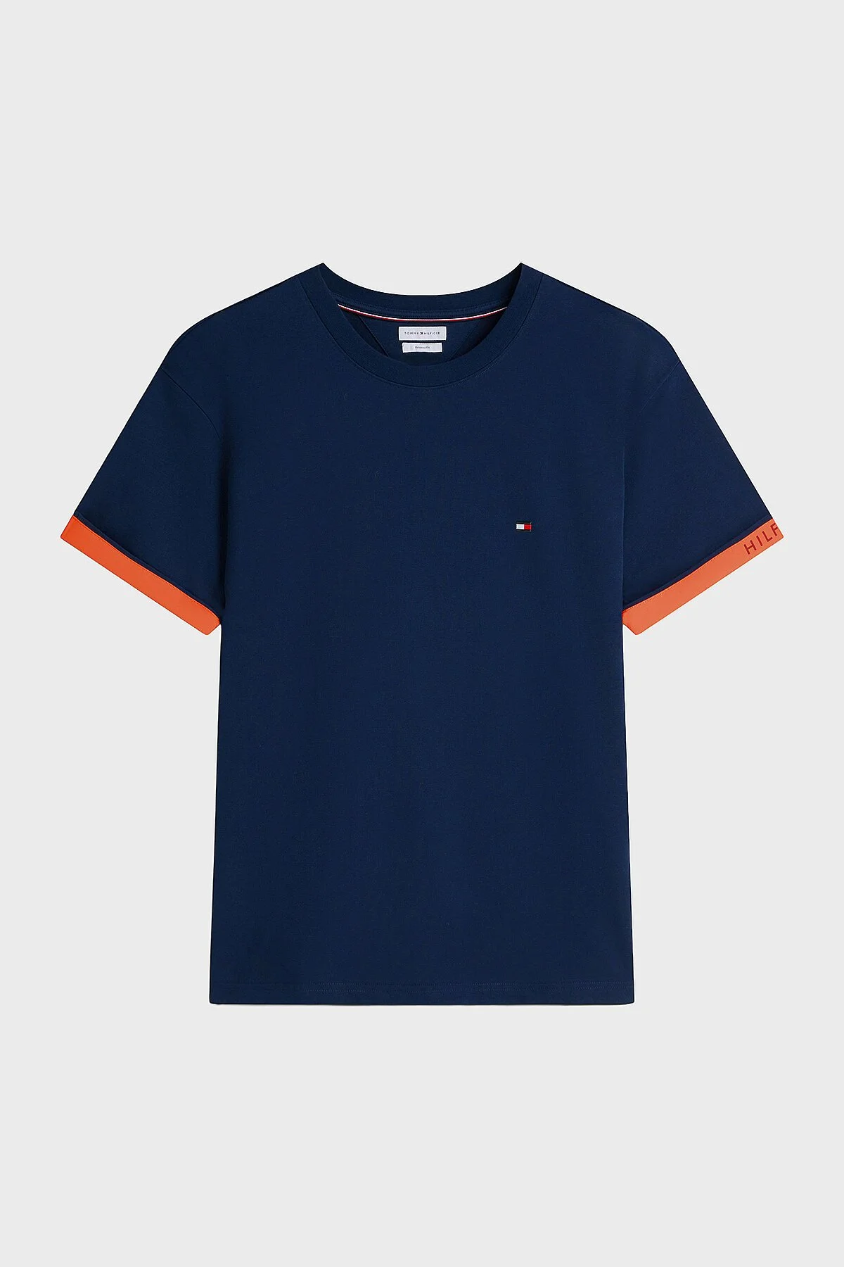 Tommy Hilfiger Pamuklu Regular Fit Bisiklet Yaka Erkek T Shirt MW0MW43203 DCC Lacivert - 6