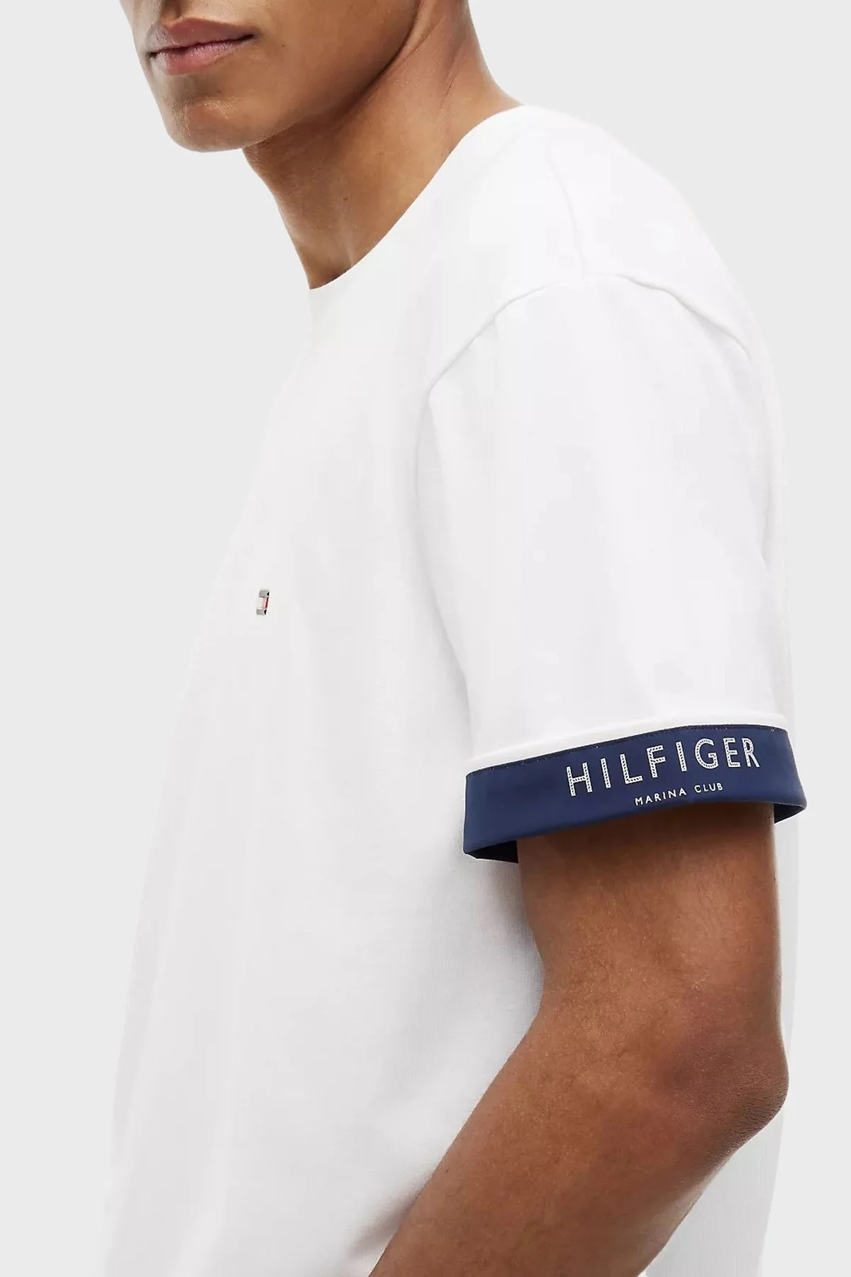 Tommy Hilfiger Pamuklu Regular Fit Bisiklet Yaka Erkek T Shirt MW0MW43203 YBR Beyaz - 3