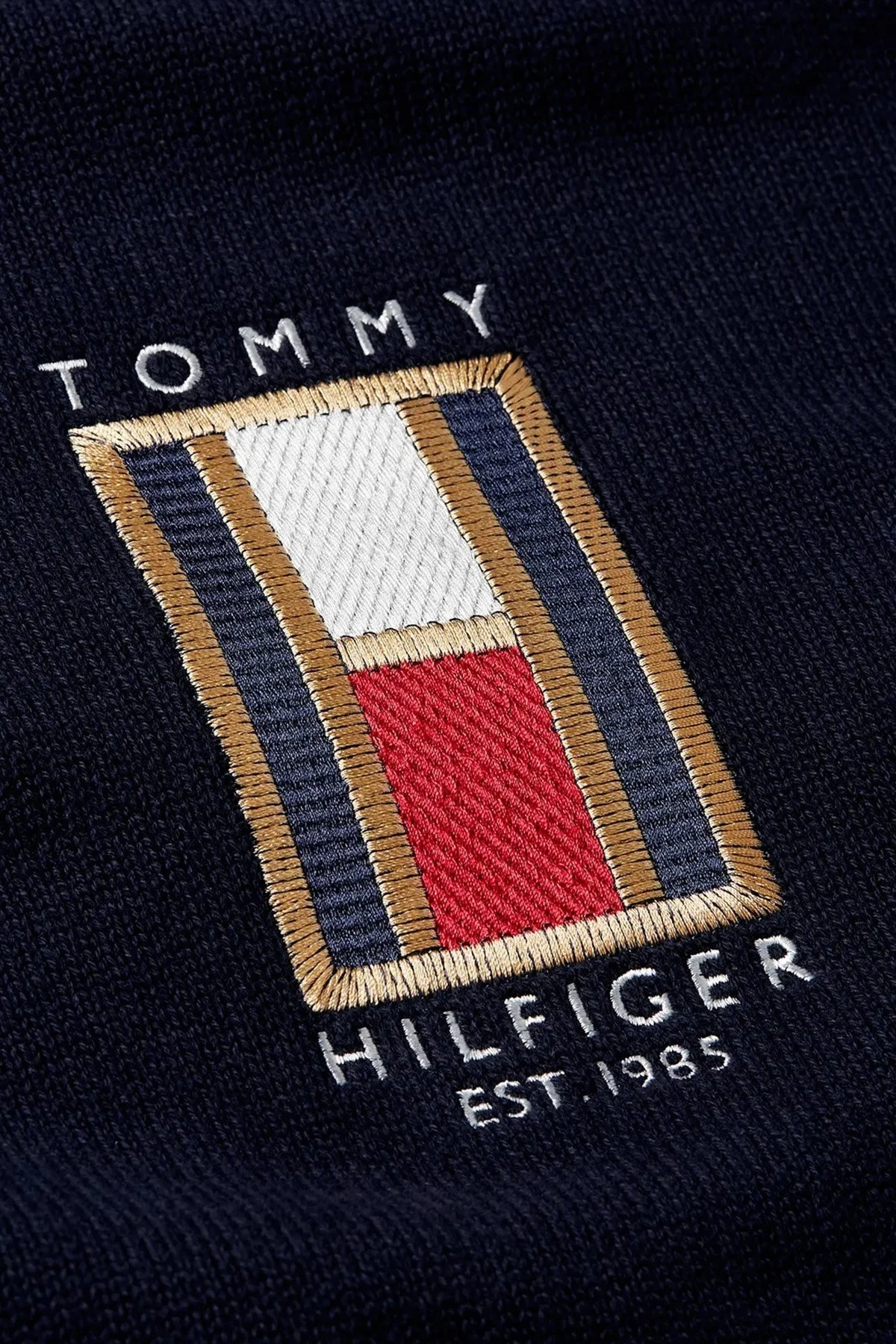 Tommy Hilfiger Pamuklu Regular Fit Bisiklet Yaka Logo İşlemeli Erkek Kazak MW0MW36529 DW5 LACİVERT - 3