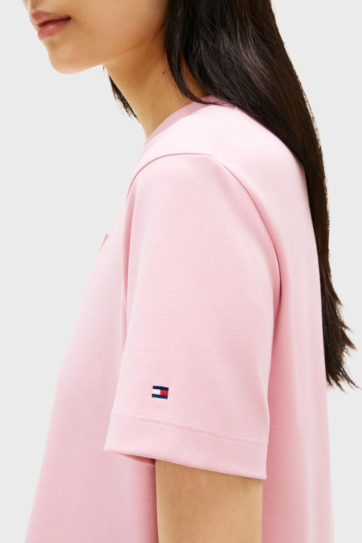 Tommy Hilfiger Pamuklu Regular Fit Bisiklet Yaka Logolu Bayan T Shirt WW0WW48707 TPG AÇIK PEMBE - 4