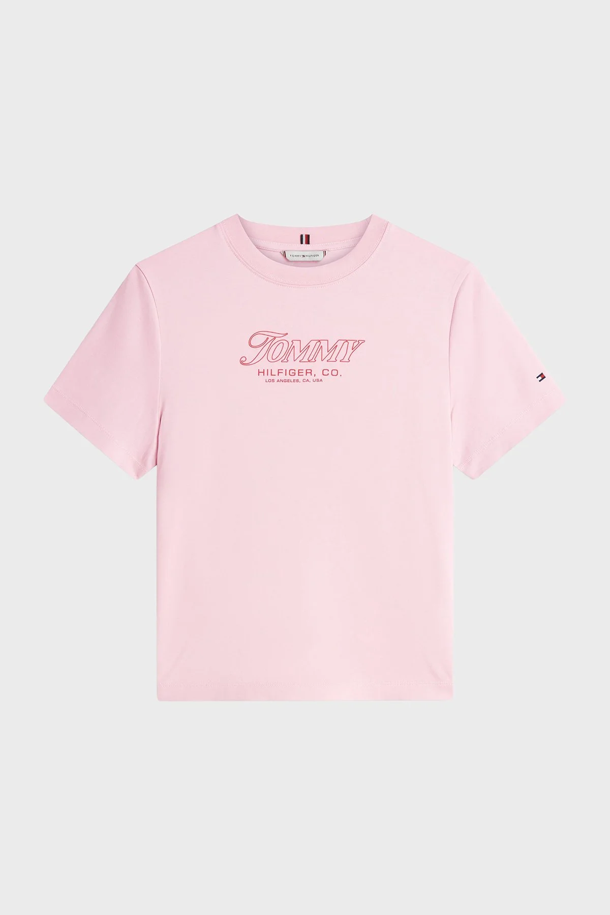 Tommy Hilfiger Pamuklu Regular Fit Bisiklet Yaka Logolu Bayan T Shirt WW0WW48707 TPG AÇIK PEMBE - 5