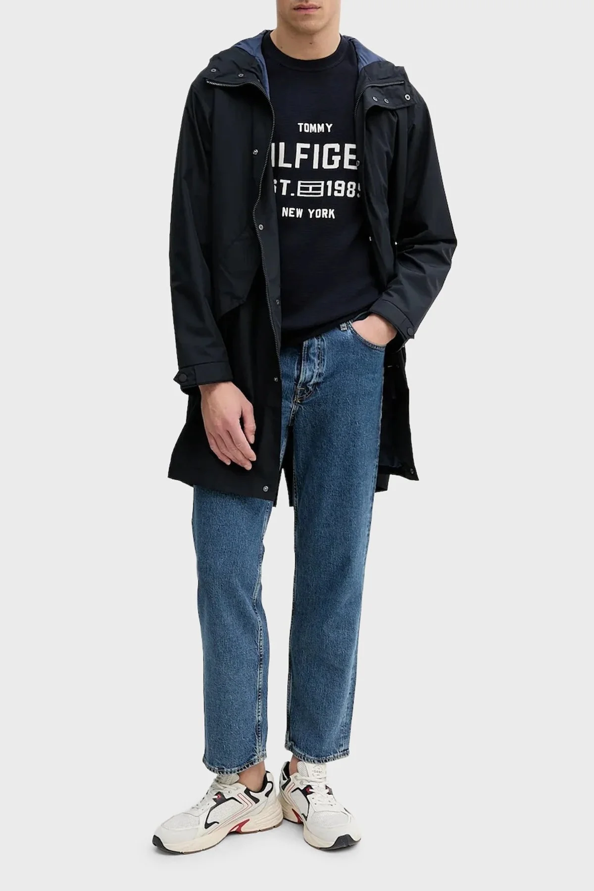 Tommy Hilfiger Pamuklu Regular Fit Bisiklet Yaka Logolu Erkek Kazak MW0MW39533 DW5 LACİVERT - 2