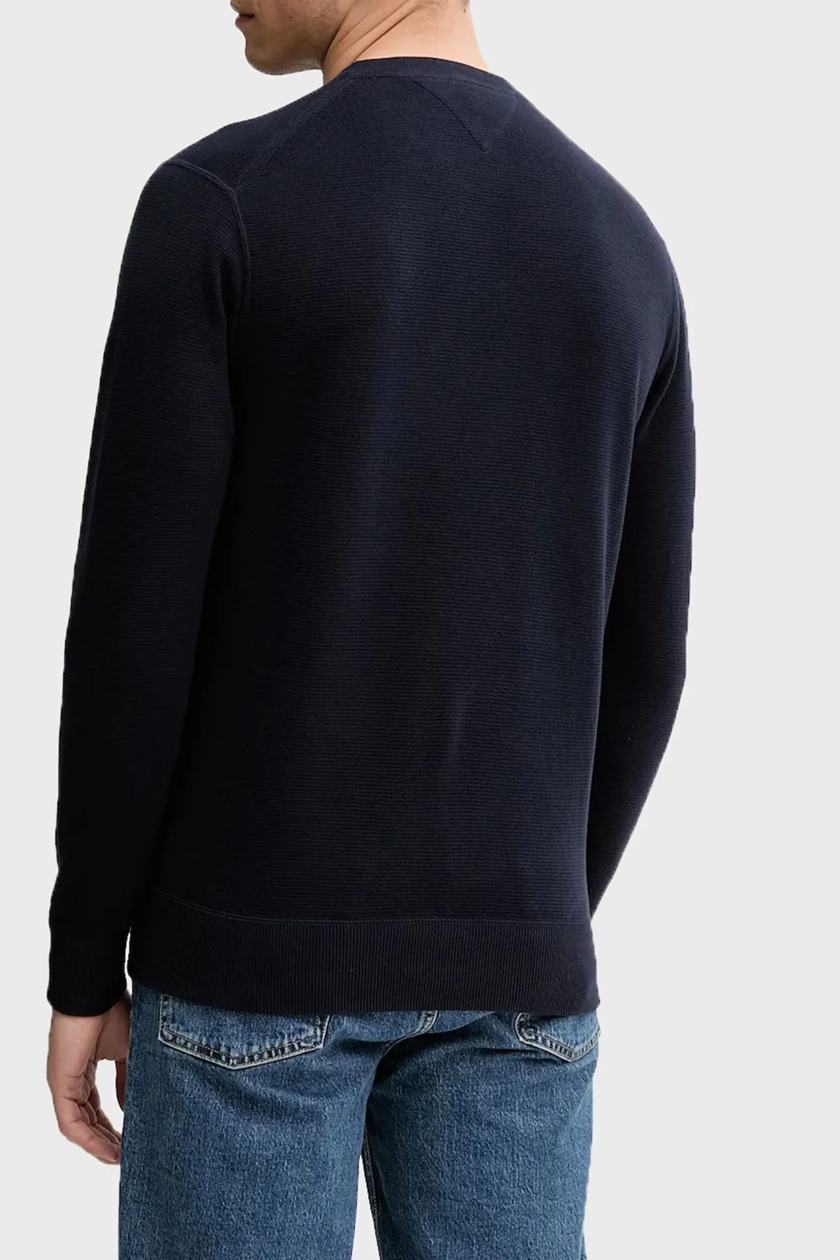 Tommy Hilfiger Pamuklu Regular Fit Bisiklet Yaka Logolu Erkek Kazak MW0MW39533 DW5 LACİVERT - 3