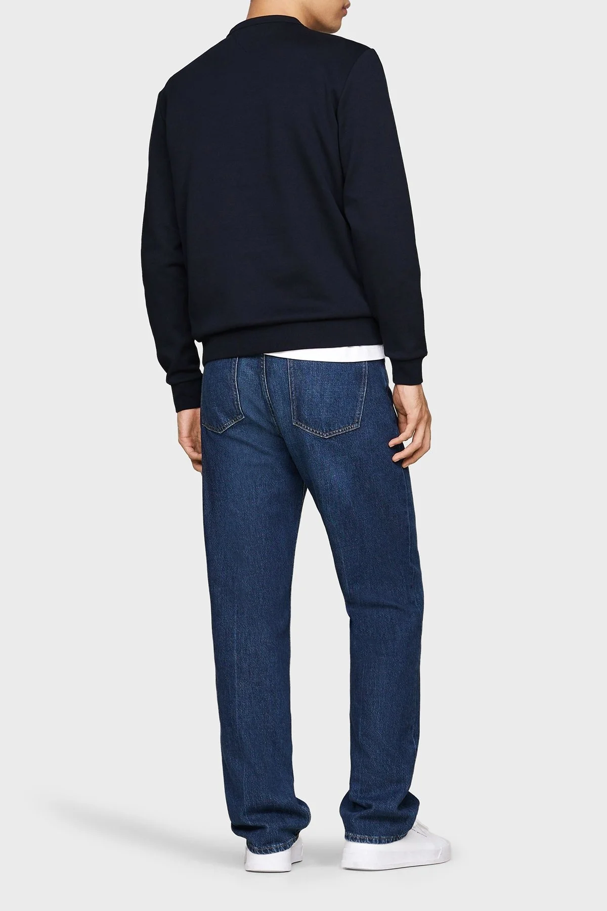 Tommy Hilfiger Pamuklu Regular Fit Bisiklet Yaka Logolu Erkek Sweat MW0MW37241 DW5 LACİVERT - 2